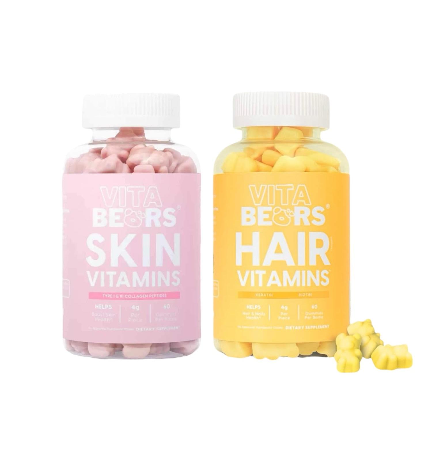 Vitabears Perfect Duo: Hair & Skin Vitamins - Healthy Skin Hair & Nails - Buy Online on GoSupps.com