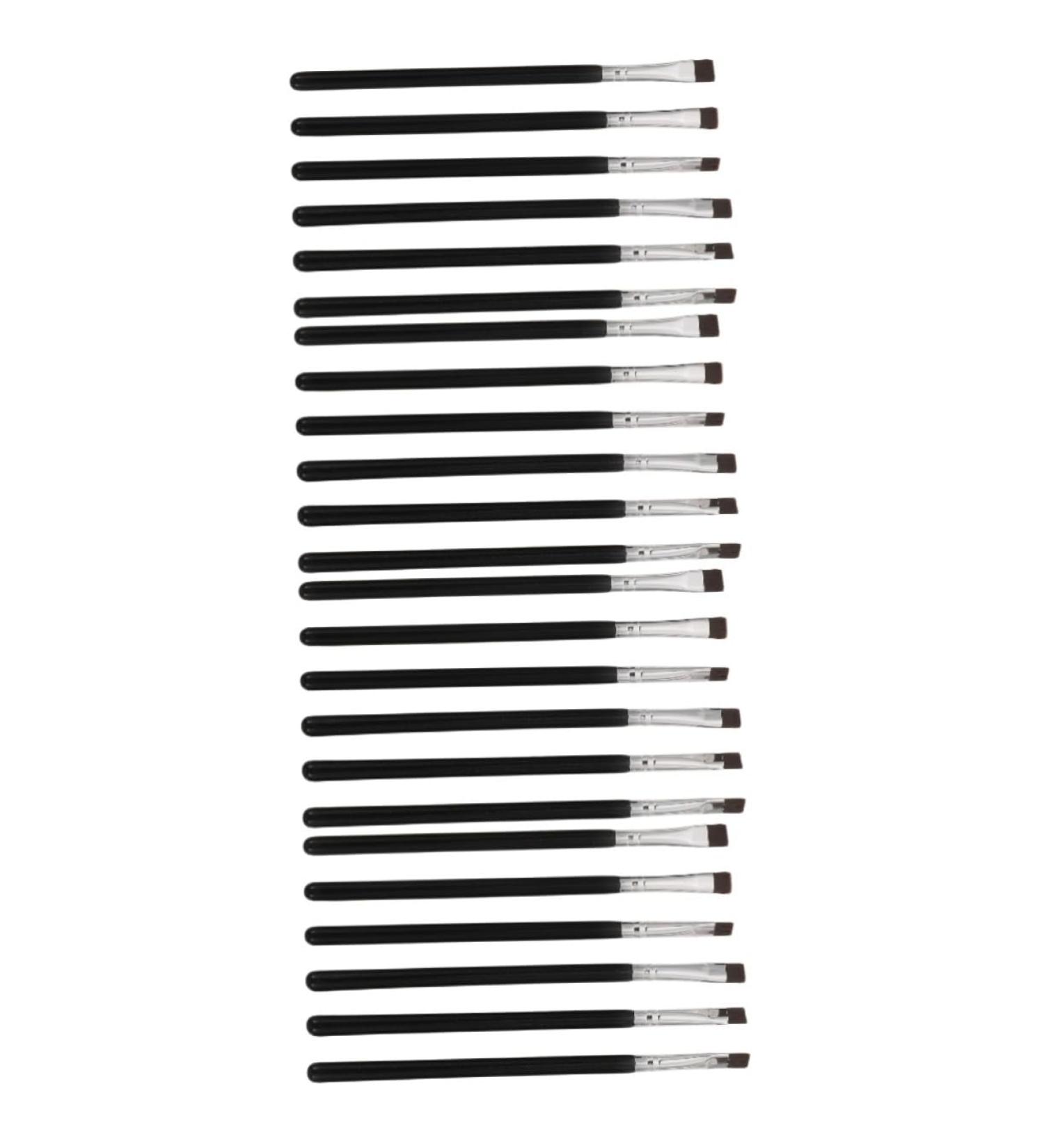 Baluue 24 Pcs Flat Eyebrow Brush Eye Liner Brush Eye Cosmetics Brush Makeup Brush Artificial Fiber Black - Buy Online on GoSupps.com