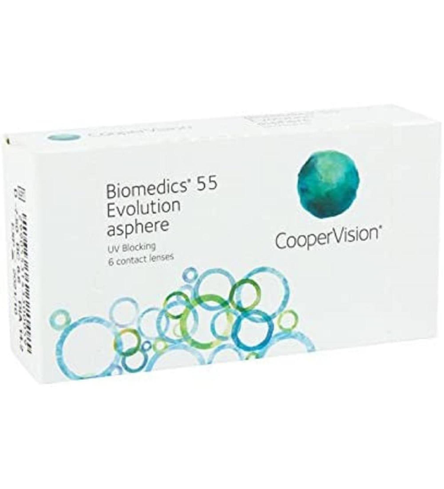 Biomedics 55 Evolution monthly soft lenses 6 pieces / BC 8.6 mm / DIA 14.2 / -1.50 diopters -1.5 diopters