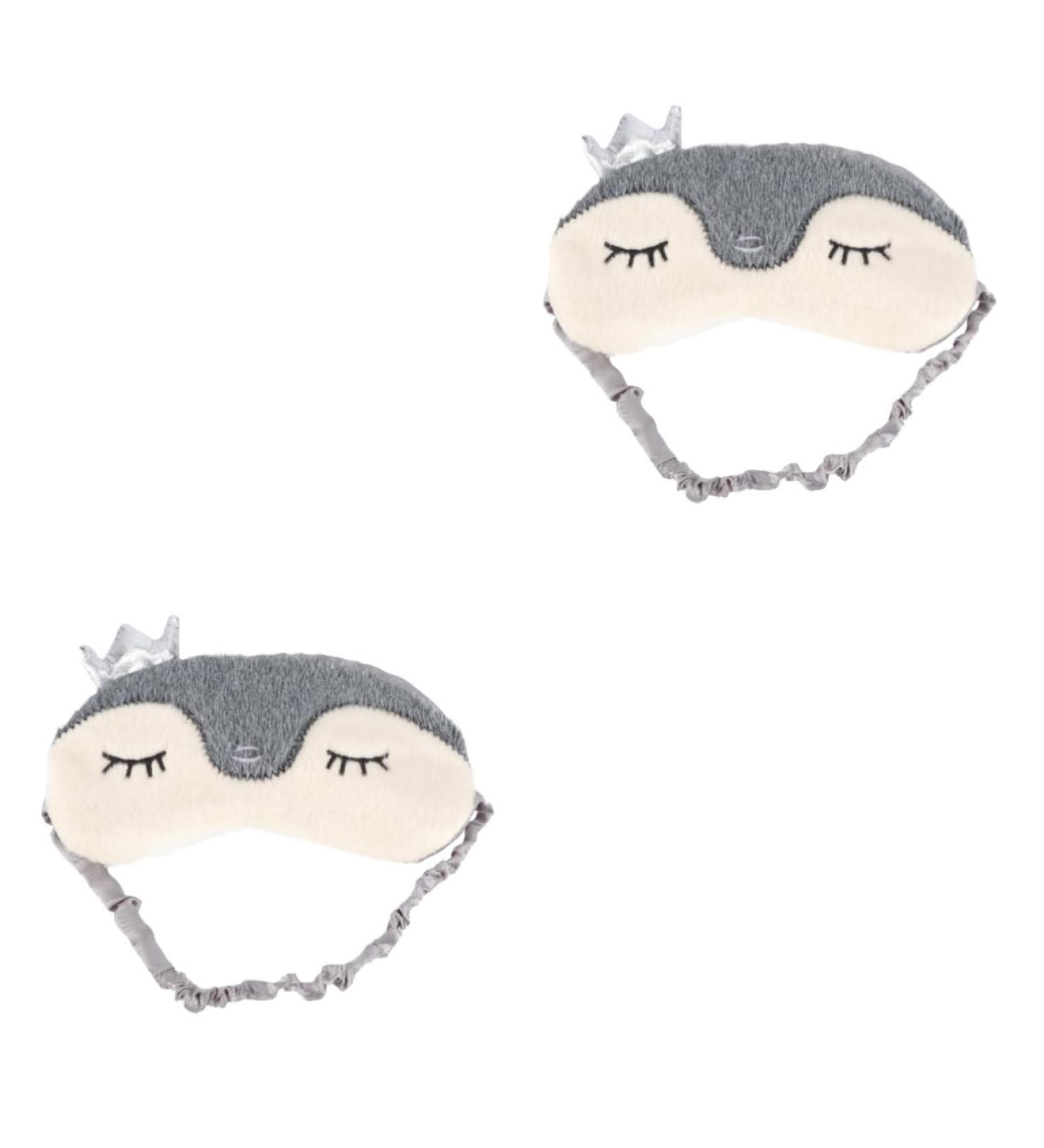 Lurrose 2pcs Cute Camping Fuzzy Blinders Eyepatch Set - Novelty Gift for Travel, Christmas, Birthday - Plush Animal Design Eye Cover for Sleeping - Practical Eyeshade - Buy Online on GoSupps.com