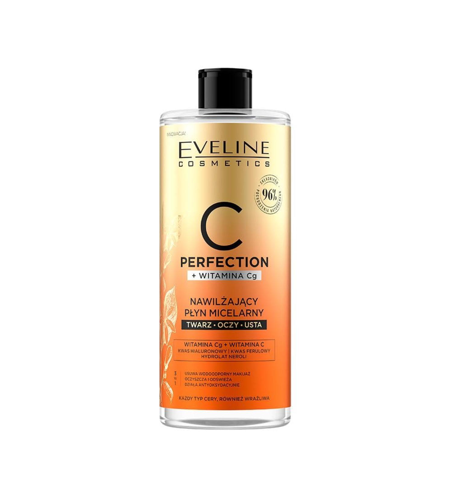  EVELINE COSMETICS Eveline Cosmetics C-Perfection Hydrating Micellar Water - Effective remover for waterproof makeup with vitamin C and hyaluronic acid 500 ml - Buy Online on GoSupps.com