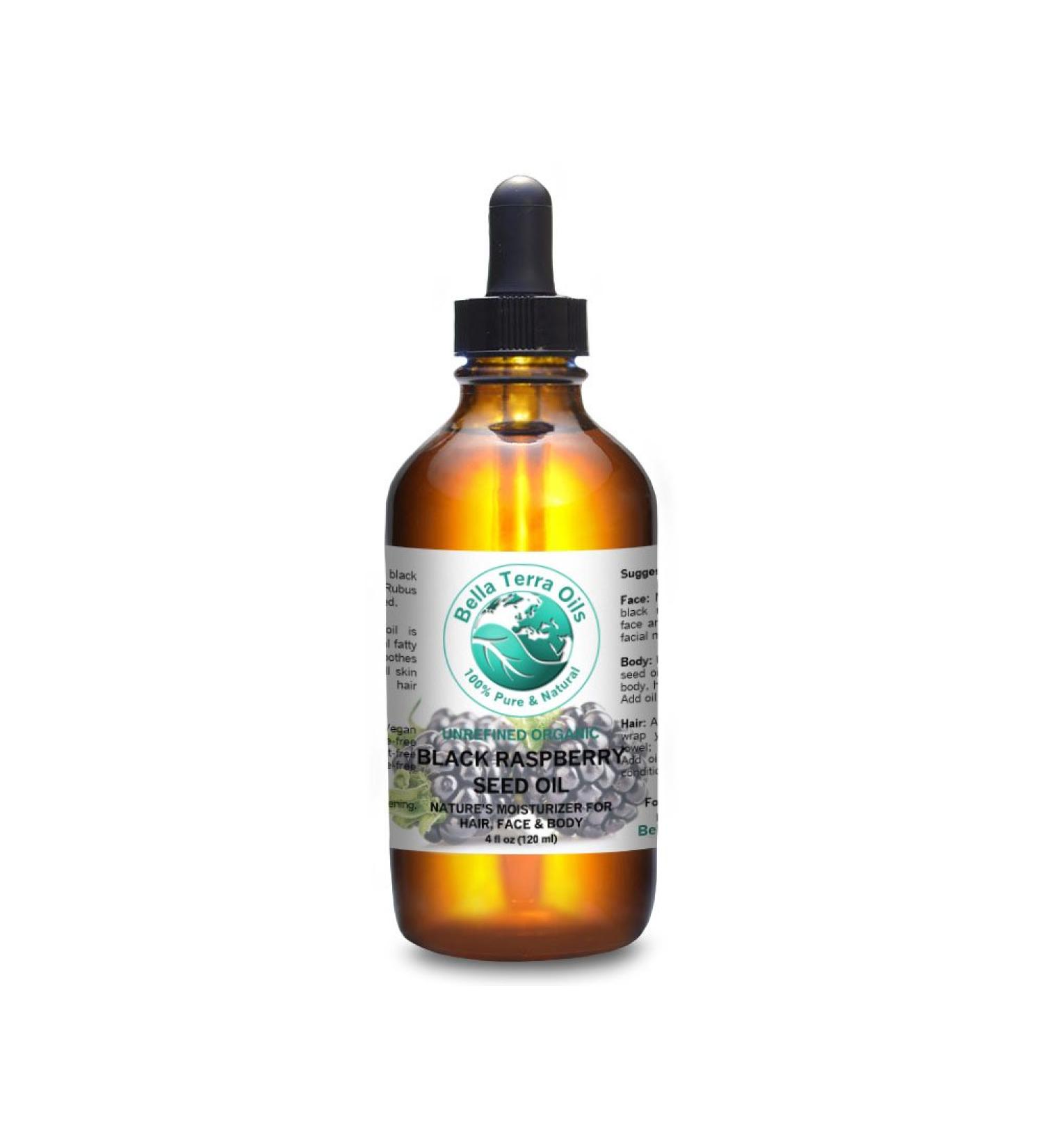 Organic Black Raspberry Seed Oil 4 oz - Cold-Pressed, Unrefined, 100% Pure Natural Moisturizer - Buy Online on GoSupps.com