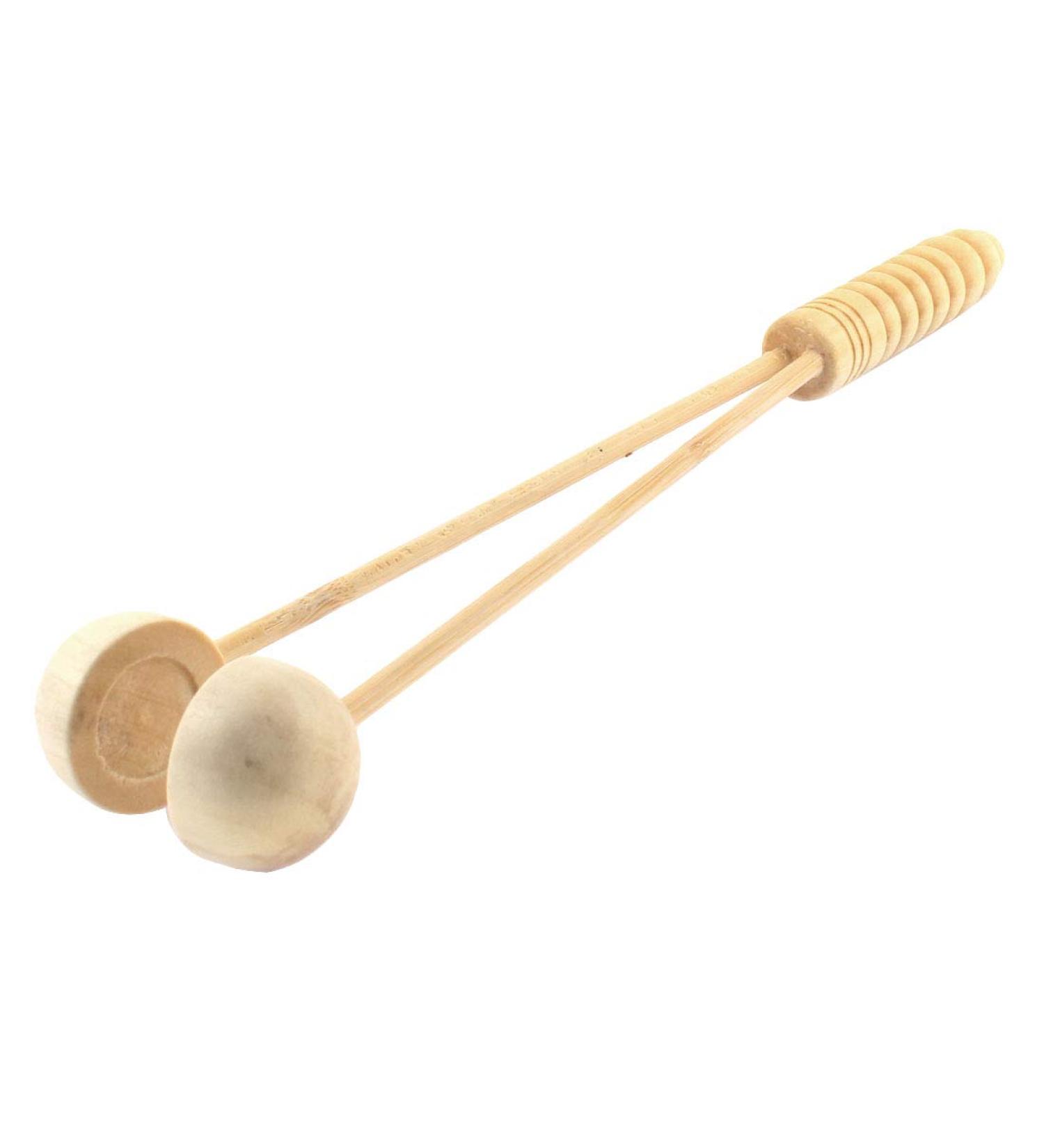 Ruilogod Wooden Handle Body Massage Hammer - Hemispherical Heads for Relaxation | Beige - International Shipping - Buy Online on GoSupps.com