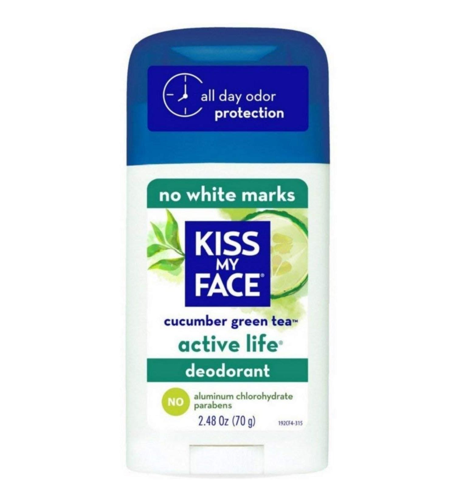 Kiss My Face Active Life Deodorant Cucumber Green Tea 2.48 oz (Pack of 4)