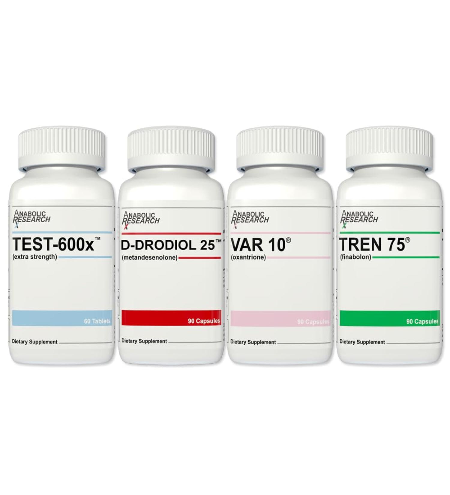 Strength Stack Test Support System - Test-600x D-dodriol 25 VAR 10 Tren 75 | 1 Month Supply - Best for International Shipping - Buy Online on GoSupps.com