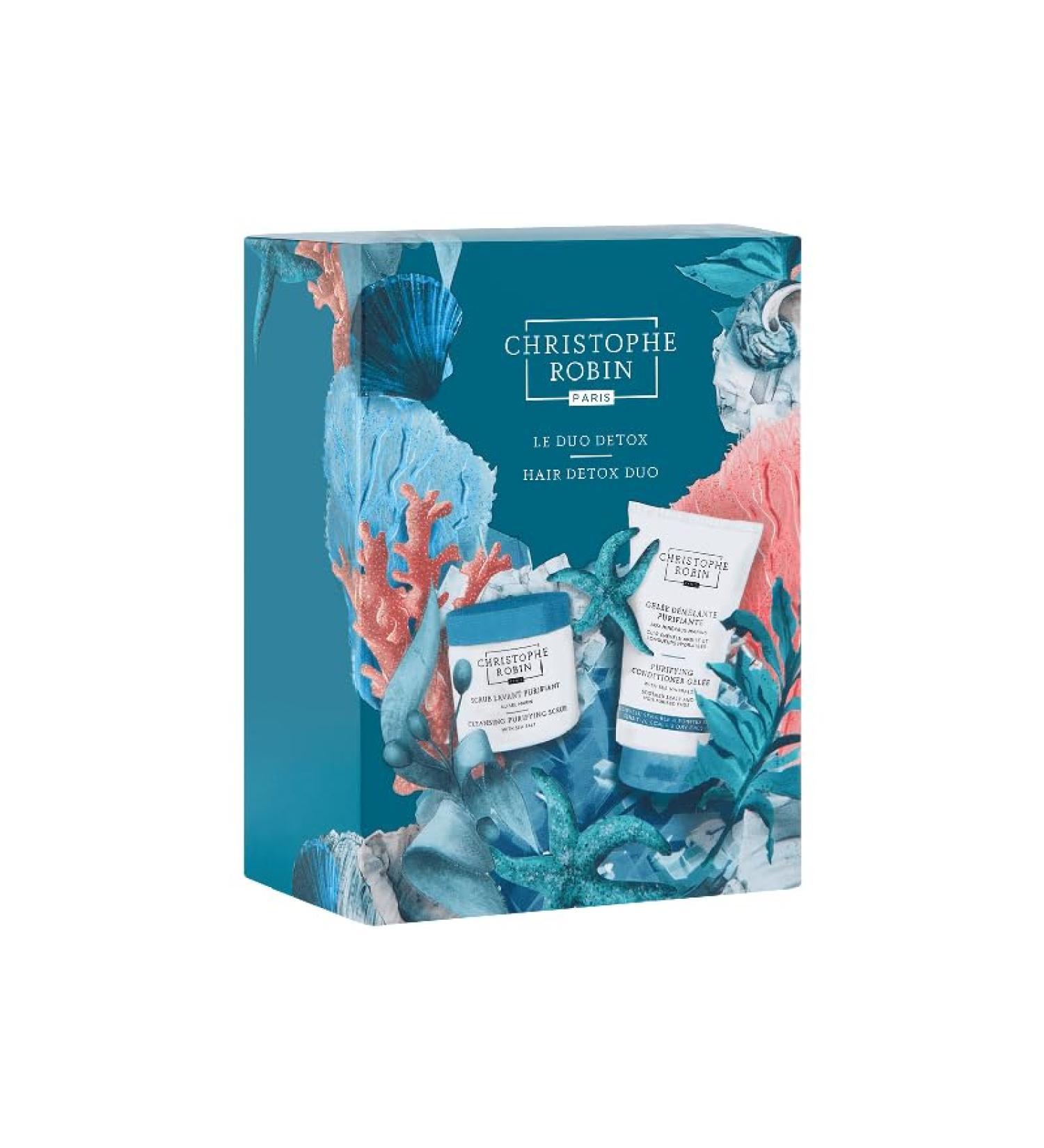 Christophe Robin Hair Detox Duo Purifying Scalp & Hair Care Set Deep Cleansing Mask & Detoxifying Scrub Removes Build-Up & Impurities Refreshes & Balances Scalp