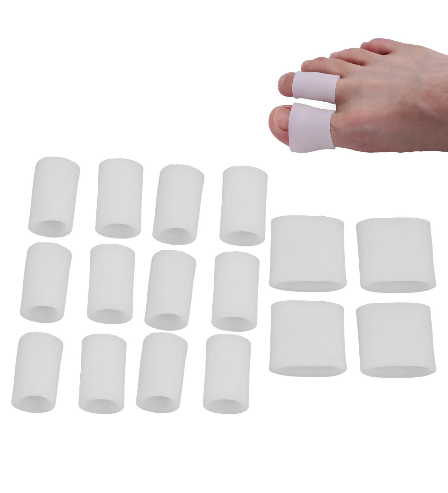 Toe Cushion Tube 8 Pairs - Silicone Toe Separator Sleeves for Overlapping Toes & Bunion Corrector - Buy Online on GoSupps.com
