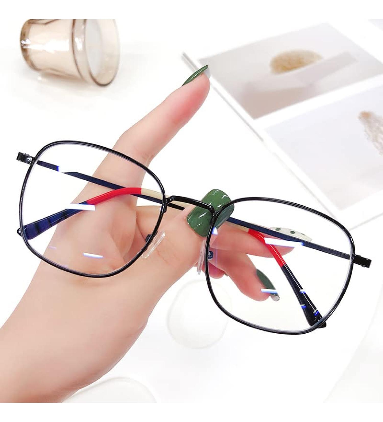 Ltsrll Oversized Metal Reading Glasses | Stylish Square Blue Light Blocking Readers | Anti-Glare Filter | Black +100 - Buy Online on GoSupps.com