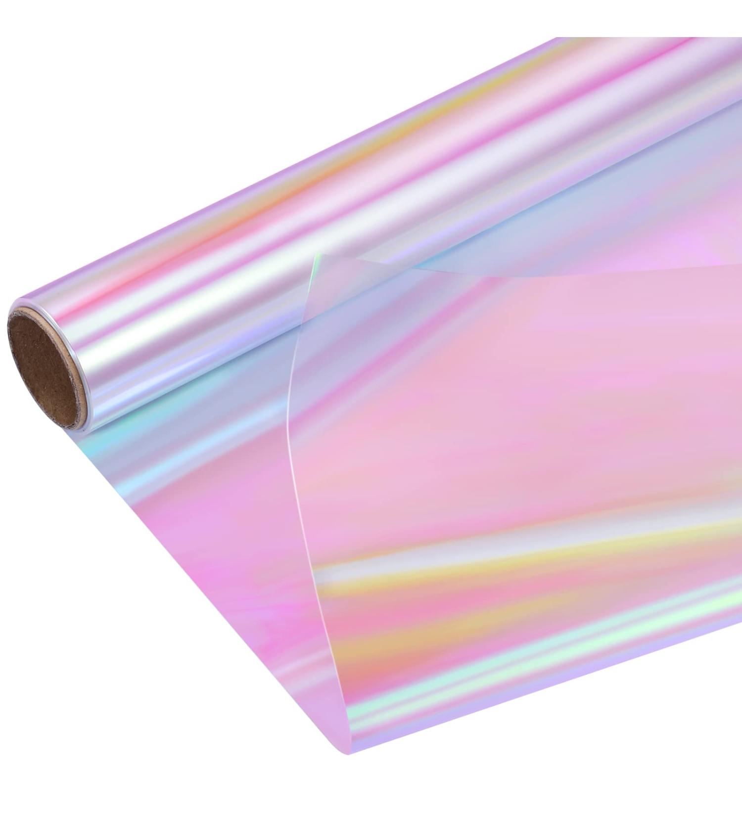 Iridescent Cellophane Wrap Roll Paper - 31.5 Inch Wide Rainbow Wrapping Film - DIY Gift Decoration Supplies - 49 Ft Roll - Ideal for Birthday, Holiday, Halloween, Christmas - Buy Online on GoSupps.com