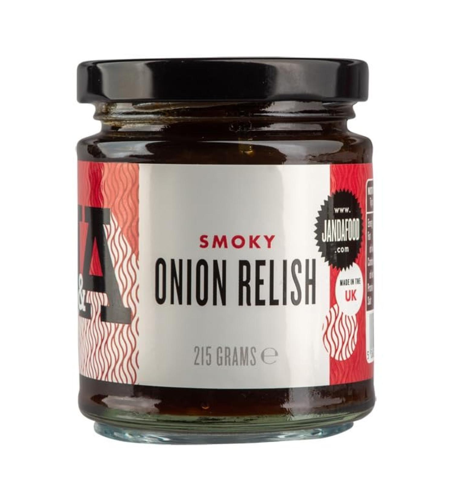 Janda Smoky Onion Relish 215g | Handcrafted in Small Batches for Barbecue Lovers and Vegans | Made in the UK - Buy Online on GoSupps.com