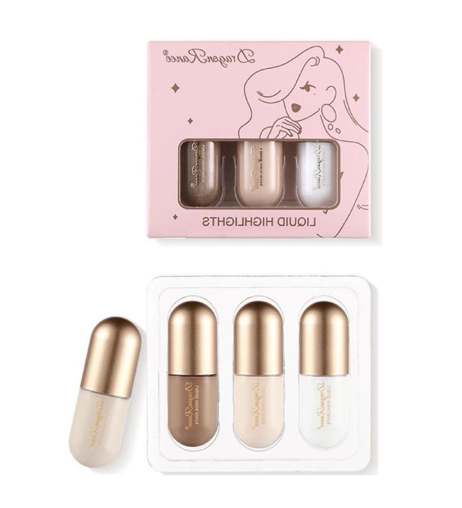 3Pcs/Box Matte Contouring Bronzer Stick Liquid Gloss Brown Nose Cream Brighten Concealer Highlight Makeup Multi Functional Highlighter Brighten Skin - Buy Online on GoSupps.com