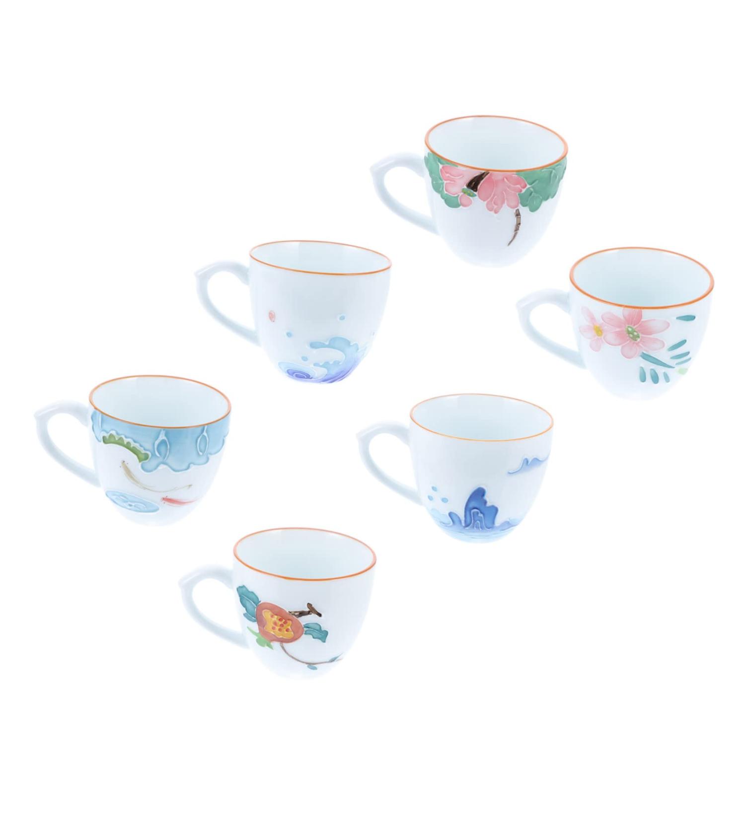 Alipis 6pcs Cup Chinese Porcelain Coffee Mug Dipping Plate Hand-Painted Ceramic Tea Ware Household Mug As Shown 8X6X5CM - Buy Online on GoSupps.com