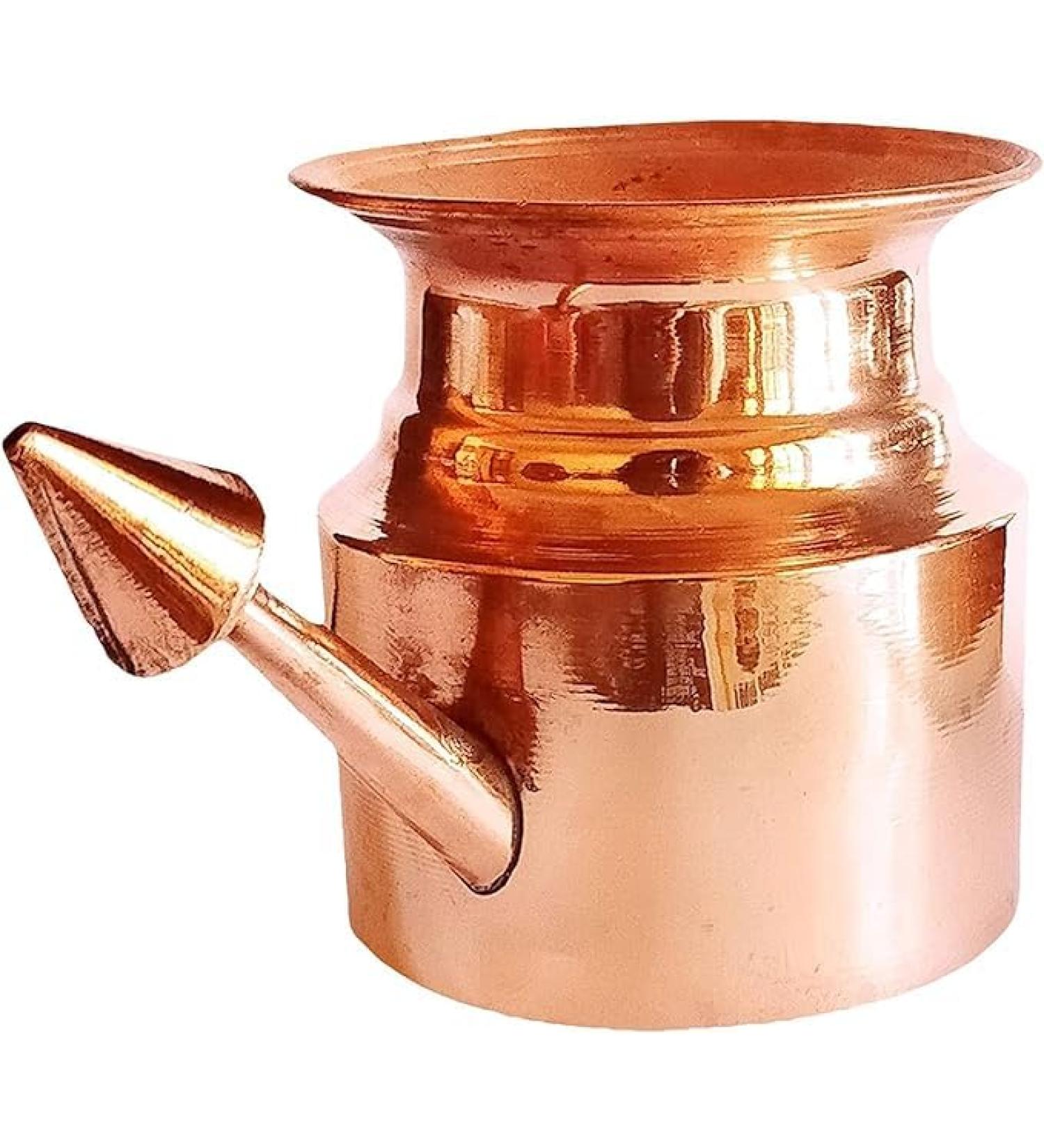 Generic Pure Copper Jal Neti Pot Copper Yoga Jala Neti Pot for Sinus Nose Irrigation and Cleaning (250 ml) Pack of 1