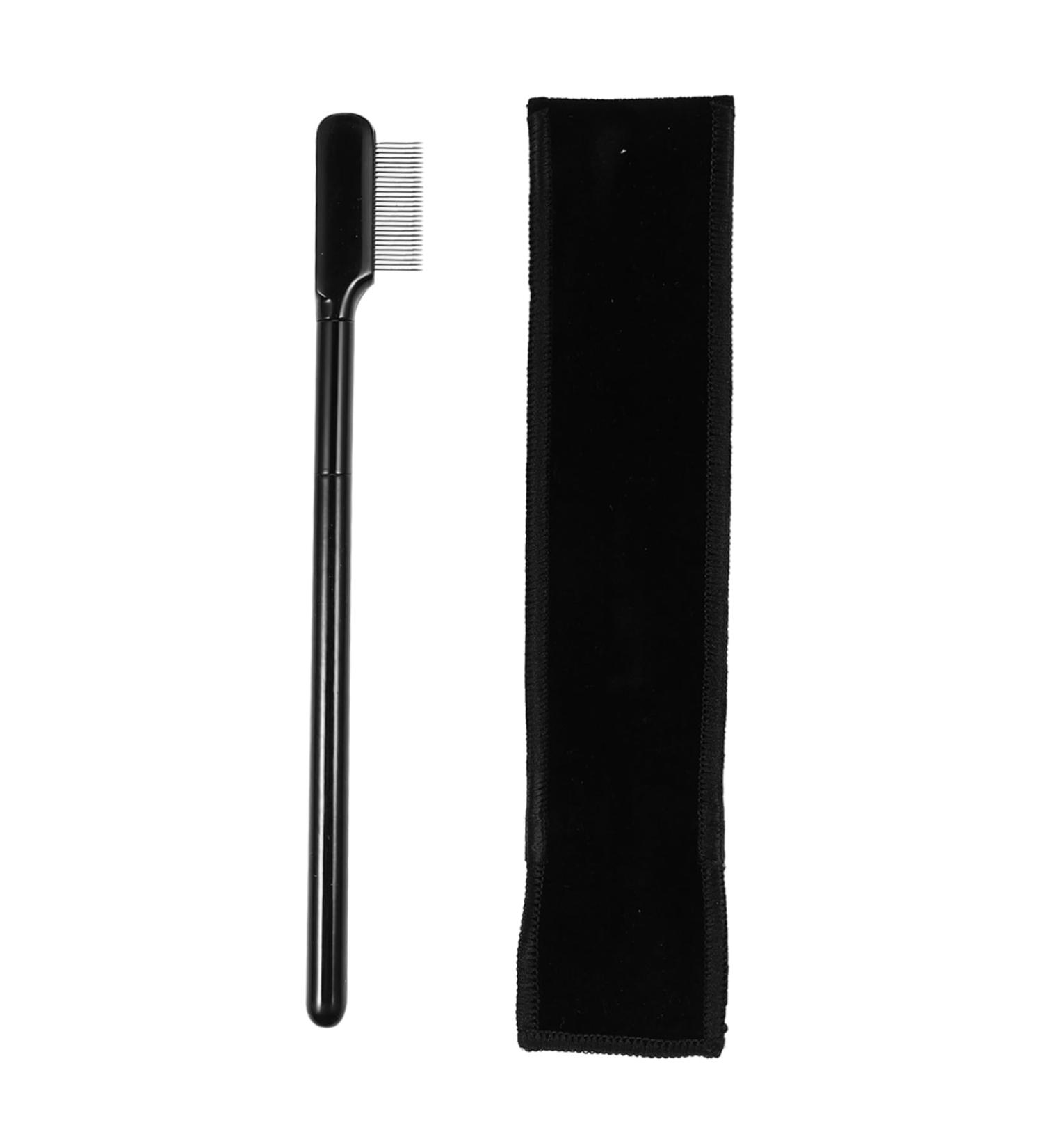 FOMIYES 1 Set Eyelash Comb Metal Brow Lash Makeup Brush Brow Makeup Brush Brow Brush with Bag Brow Spoolie Brush Eyebrow Comb Brush The Lash Tool Steel Needle Girl Wooden Handle Metal Comb 15x1.8cm Black - Buy Online on GoSupps.com
