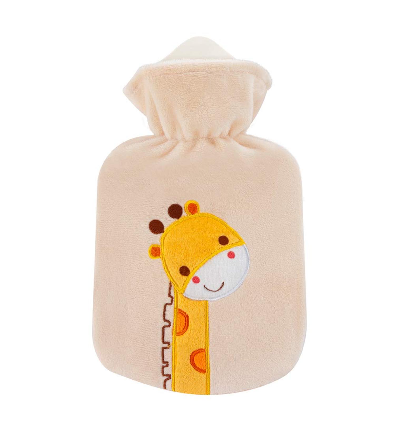 Buy 0.8L Rubber Hot Water Bottle with Velour Giraffe Zulu Cover | International Shipping Available - Buy Online on GoSupps.com