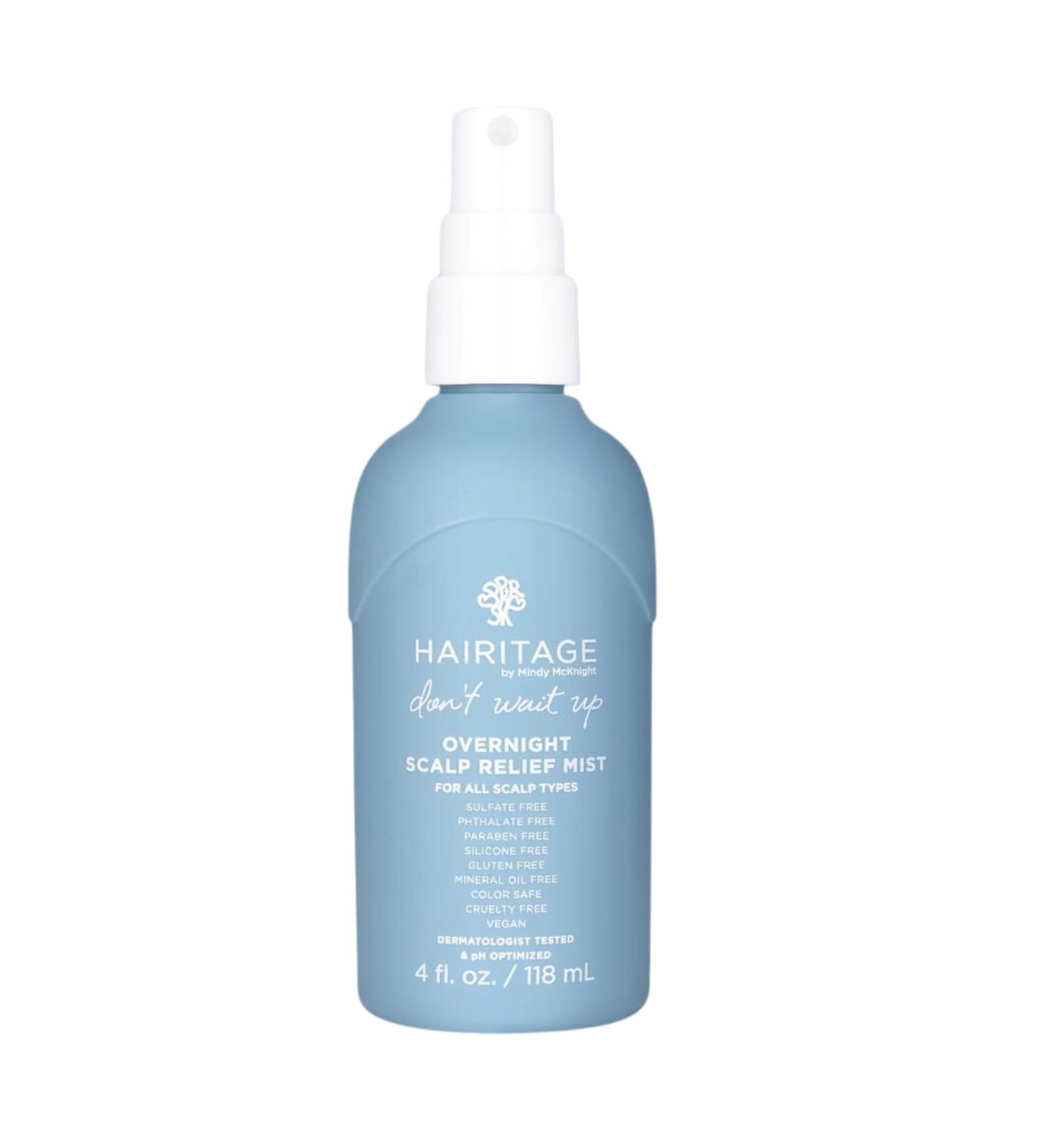 Hairitage Don t Wait Up Anti-Dandruff Scalp Mist - Overnight Relief for Dry Itchy Scalp with Aloe Vera & Peppermint - 4 Fl Oz - Buy Online on GoSupps.com
