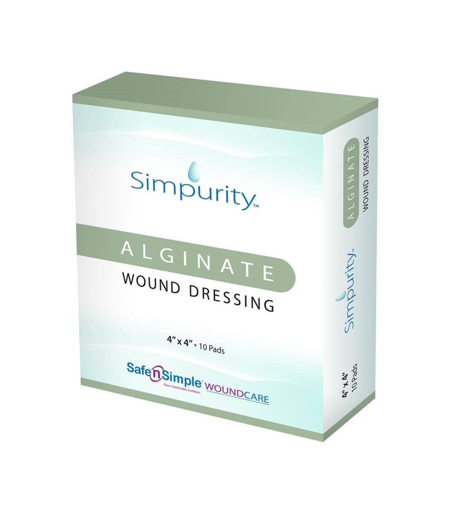 Simpurity Calcium Alginate Wound Dressing 4x4 - 10 Count | International Shipping Available - Buy Online on GoSupps.com