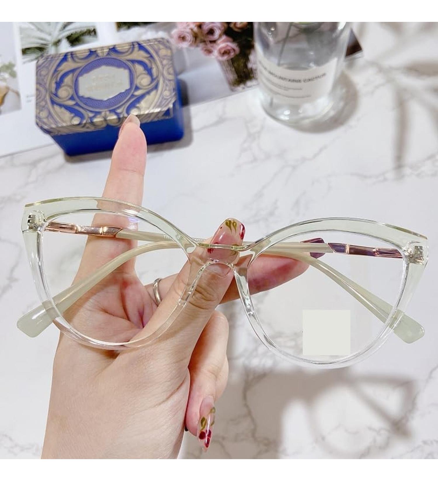 Cat-Eye Blue Light Blocking Oversized Reading Glasses - Anti Eyestrain +250 Green | International Shipping Available - Buy Online on GoSupps.com