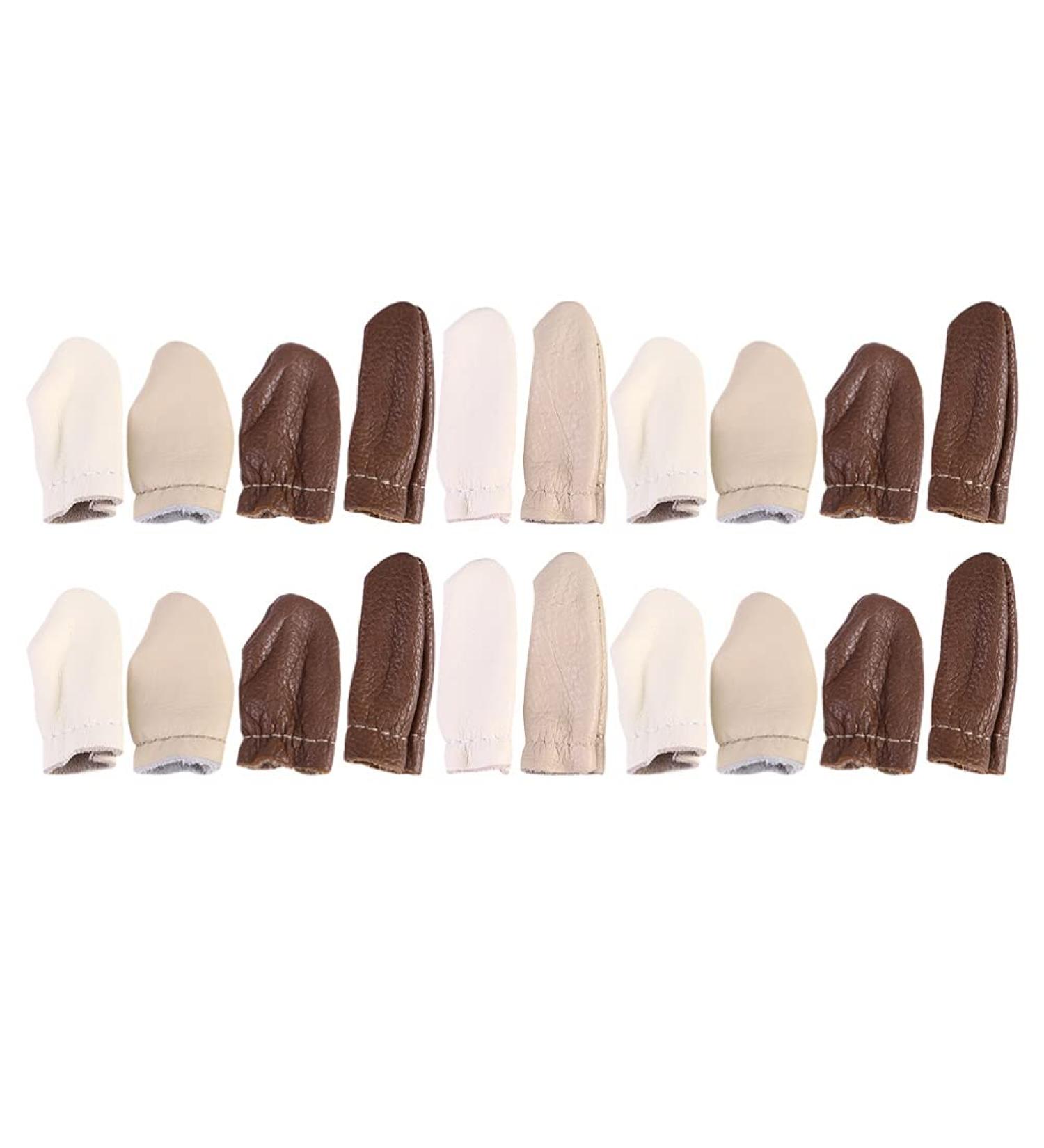 20PCS Leather Finger Cots | Cut Resistant Protector for Cracked Skin | Kitchen, Work, Sculpture | Anti-Slip & Reusable - Random Color - Buy Online on GoSupps.com