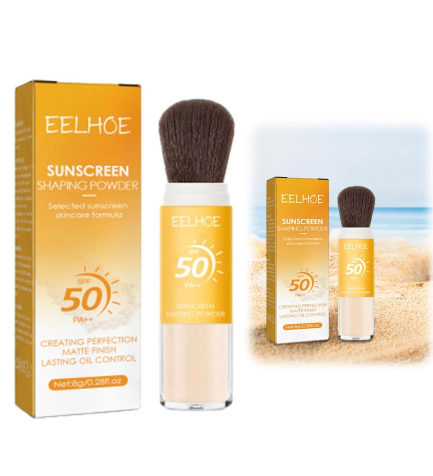 Mineral Sunscreen Powder Setting Powder Spf 50+ Naturally Lightweight Oil Control Water and Sweat Resistant Suitable for All Skin Types 8g (1) - Buy Online on GoSupps.com