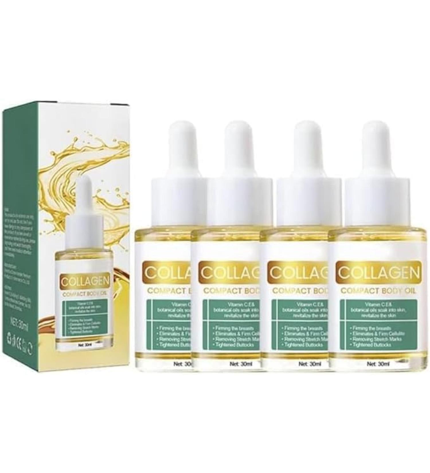 4Pcs Flysmus Beauty Women Collagen Lifting Body Oil 30ml Beauty Women Collagen Lifting Body Oil Anti Aging Collagen Serum for Face Reduces Fine Lines & Wrinkles - Buy Online on GoSupps.com