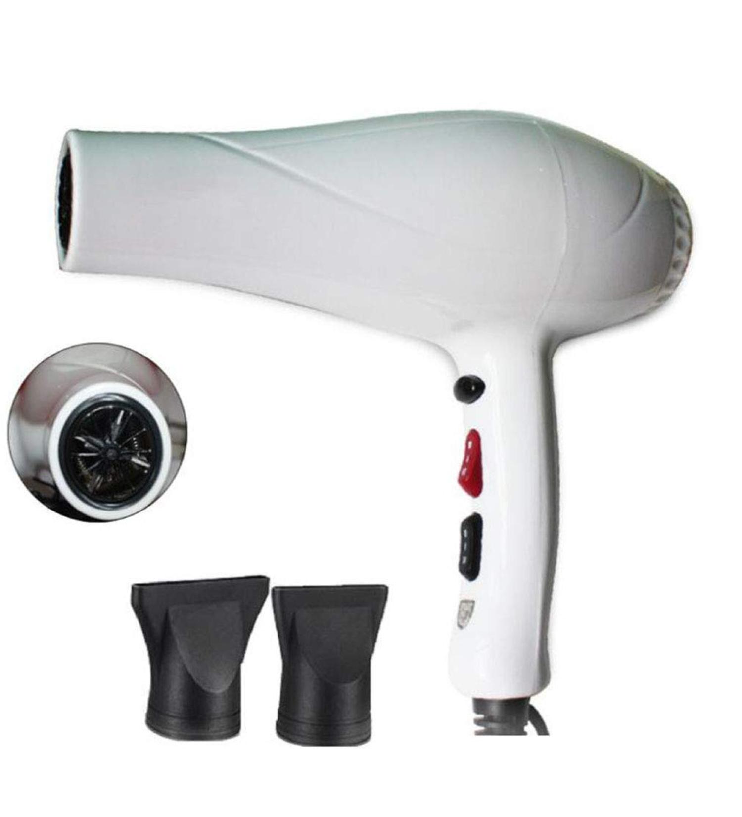 2400W Hair Dryer with 2 Nozzle Ionic Powerful Salon Blow Dryer AC Motor Professional Fast Hairdryer with 2 Speed 3 Heat Cool Shot Setting Low Noise 3.3m Cable for Hairstylist Dresser Home White Small - Buy Online on GoSupps.com