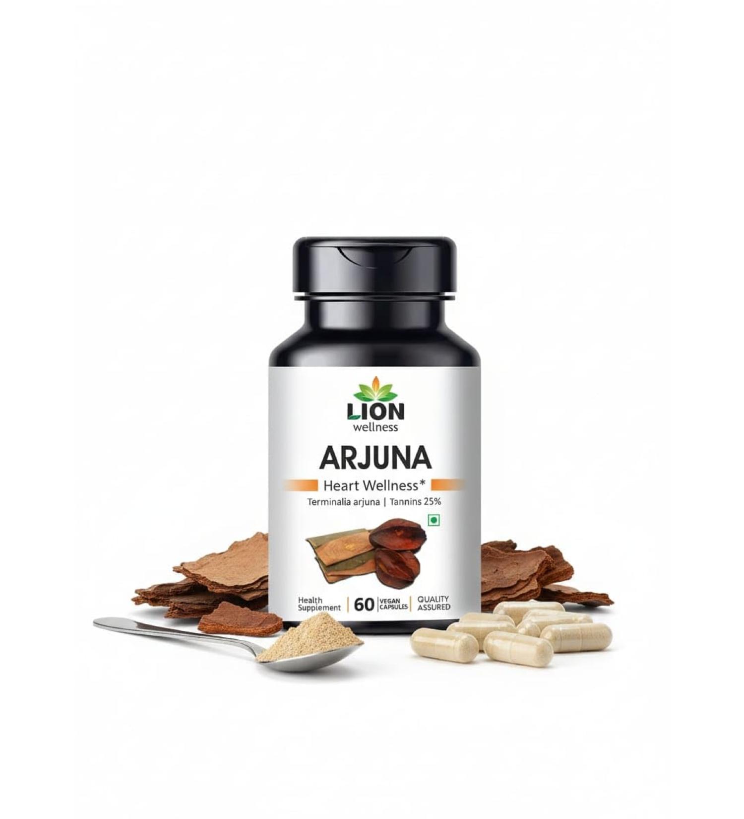 Lion Wellness Arjuna Capsules Heart & Cardiovascular Support 60 Capsules - Buy Online on GoSupps.com