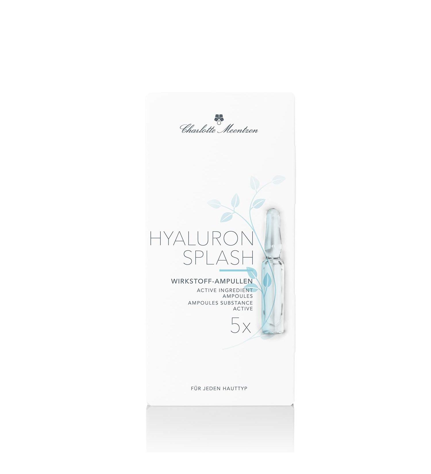 Charlotte Meentzen Hyaluron Splash - Active Ingredient Ampoules (5 x 2 ml) - Hydrating Skincare for All Skin Types - Buy Online - Buy Online on GoSupps.com
