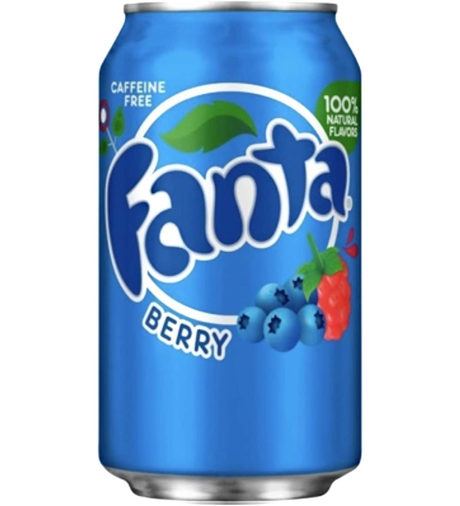 Canette de Soda Berry Myrtilles Framboises Fanta Zitrone 354.9 ml (Lot de 6)