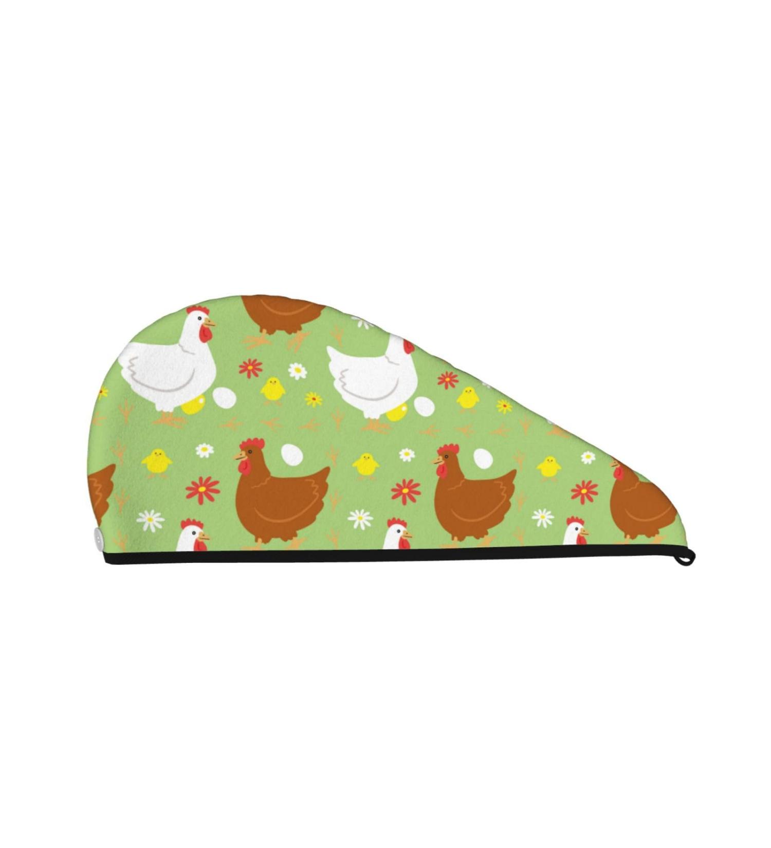 Happy Chicken Family Microfiber Hair Towel - Soft Super Absorbent Quick Dry Hair Wrap for Long Curly & Thick Hair - Coral Velvet for Women - Buy Online on GoSupps.com