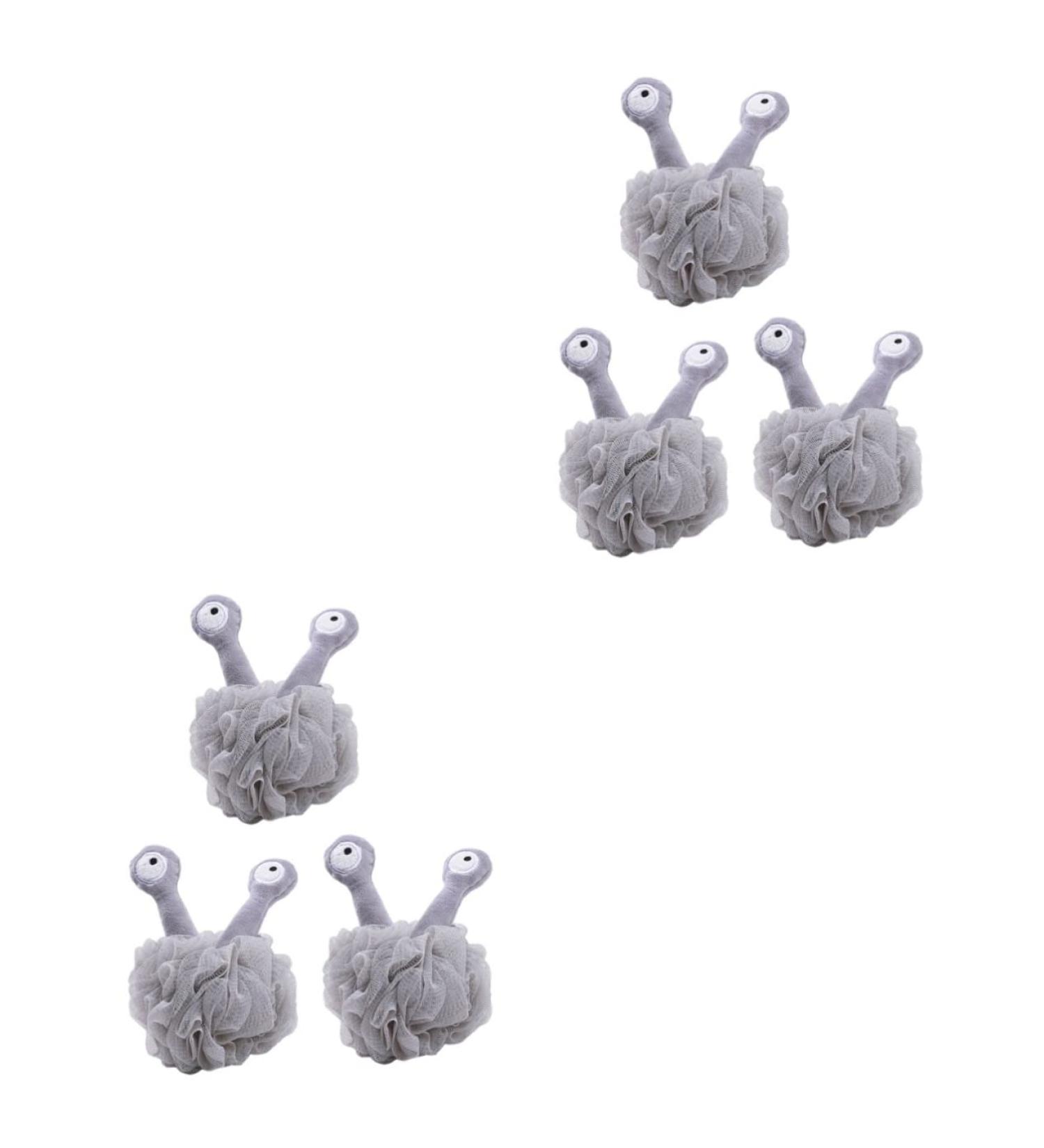 FRCOLOR 6 Pcs Bath Flower Sponge Set for Body Cleaning - Natural Shower Scrubber Mesh Pouf with Cartoon Grey Design - Buy Online on GoSupps.com