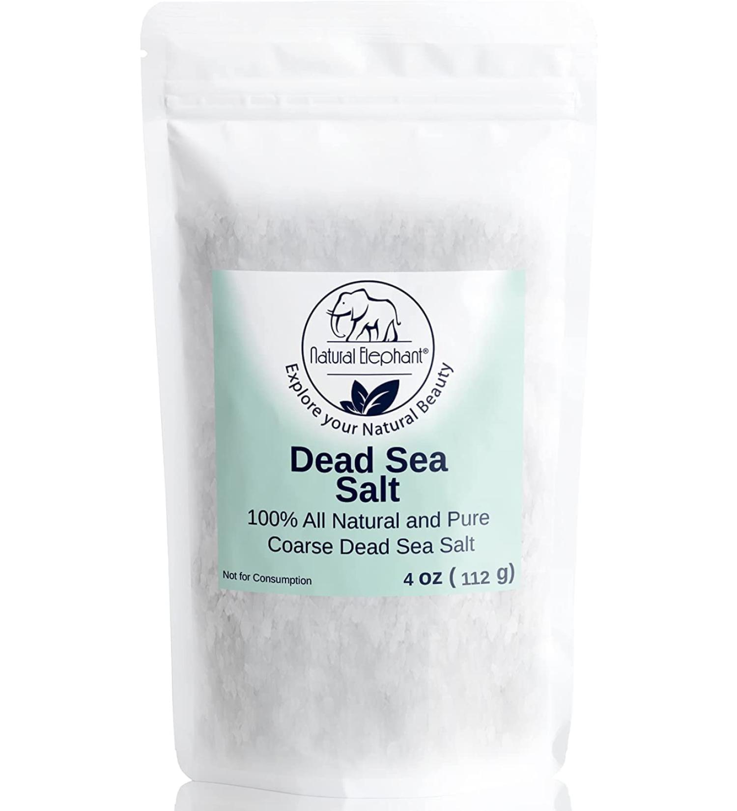 Natural Elephant Dead Sea Salt Coarse Grain 4 oz - 100% Natural & Pure Travel Size - Buy Online on GoSupps.com