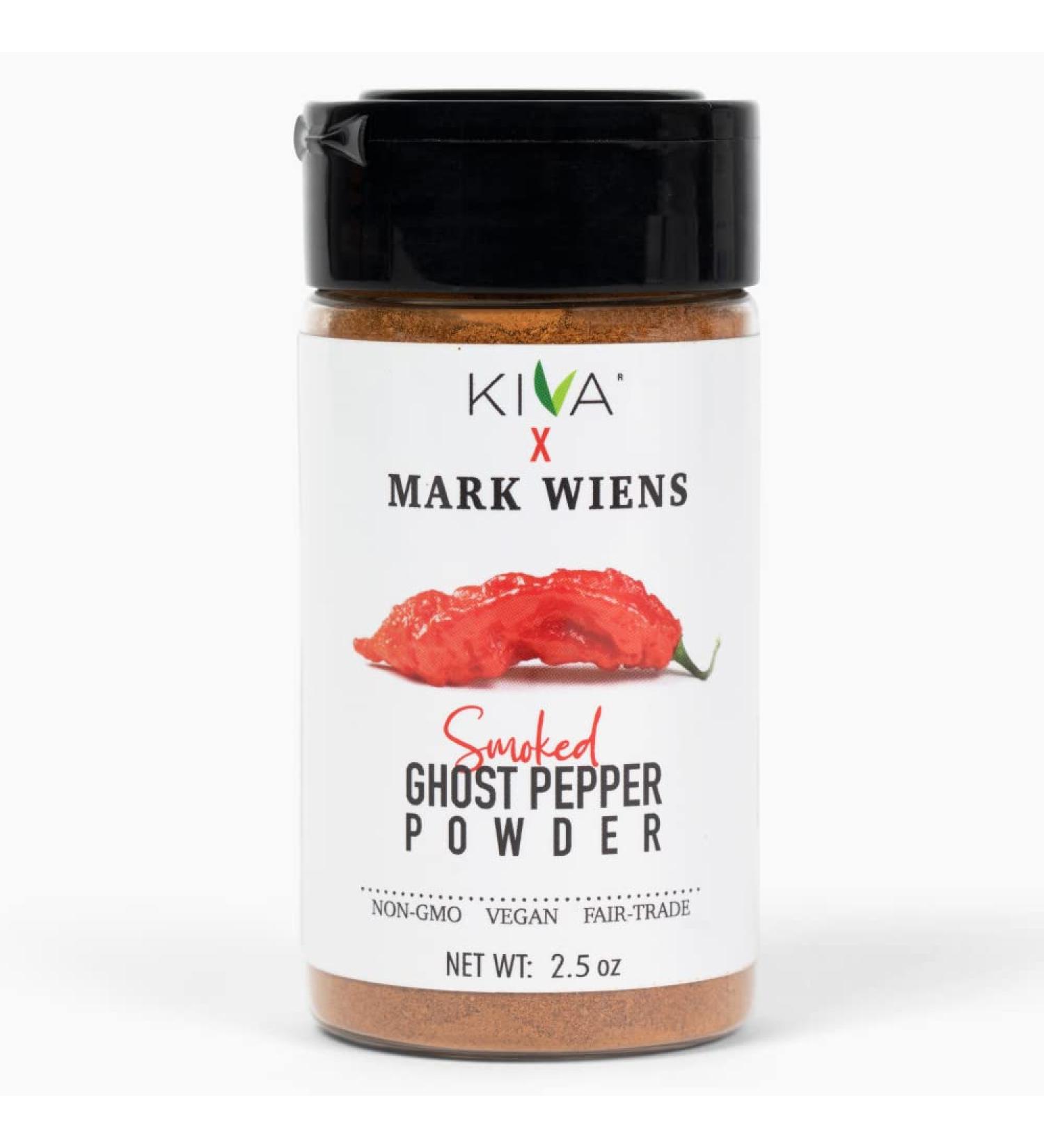 Kiva x MARK WIENS Smoked Ghost Chili Pepper Powder - 2.5 oz | Non GMO, Vegan, Fair Trade - Buy Online on GoSupps.com