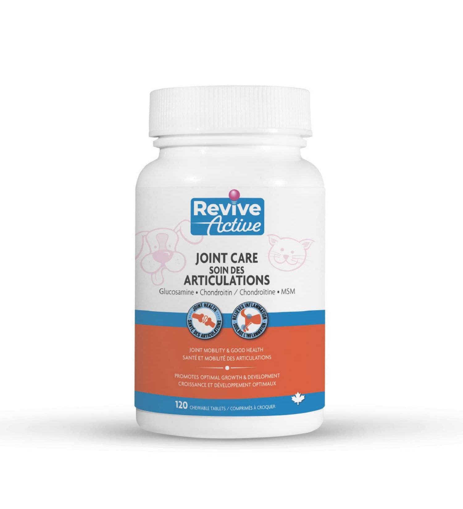 Revive Active Joint Care Tablets for Dogs and Cats 120ct Relieves Inflammation Promotes Optimal Growth and Development Joint Mobility and Good Health. Tablets 120ct - Buy Online on GoSupps.com