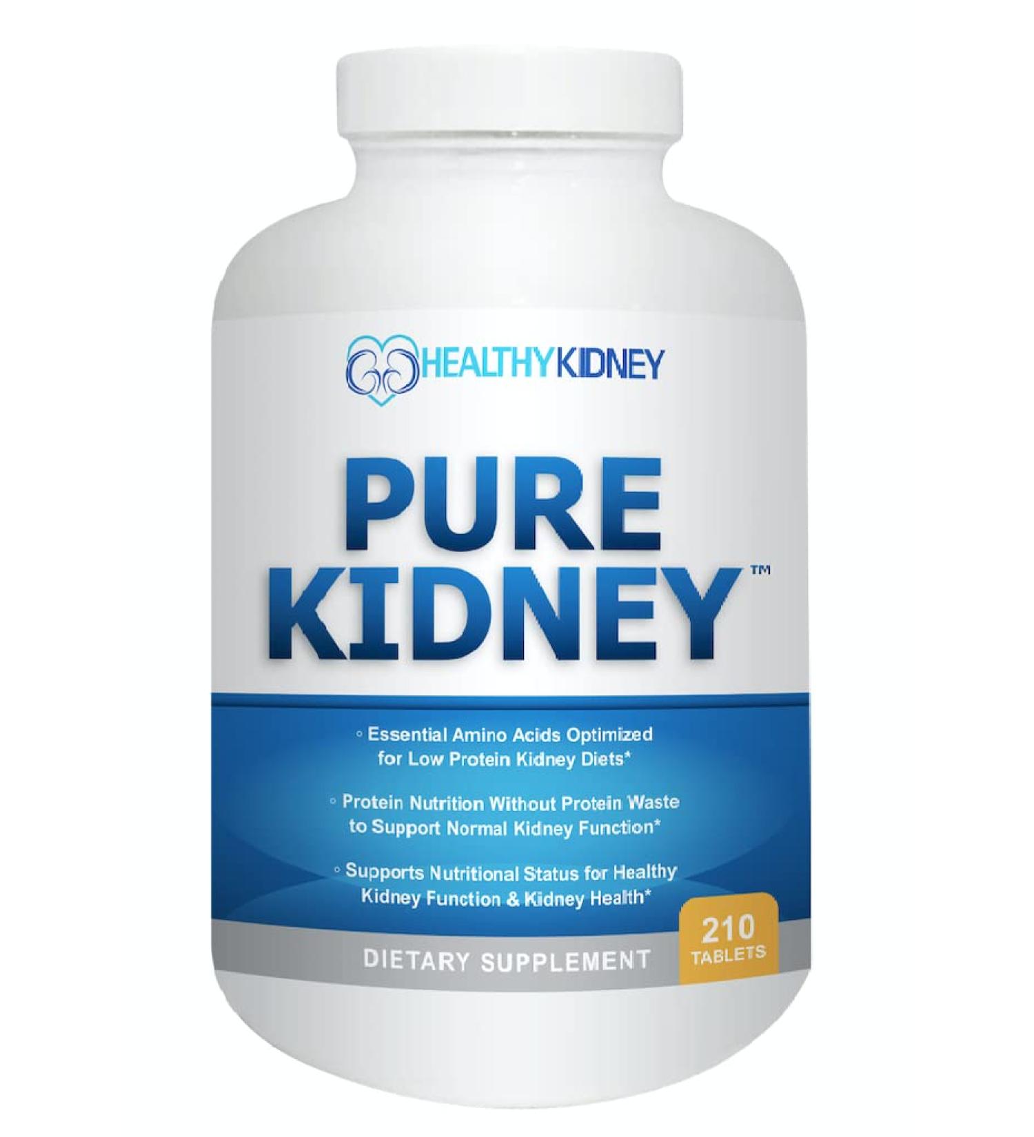Pure Kidney Health Supplement & Renal Diet Cookbook: Rejuvenate with Low Protein Diet - 210 Pills - Buy Online on GoSupps.com
