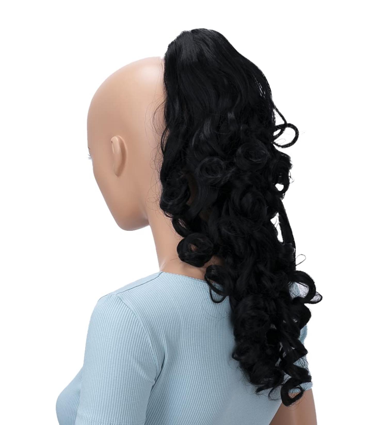 CAISHA 16" Hairpiece Ponytail Extension Butterfly Clip Voluminous Wavy Black H63 black #1 H63 - Buy Online on GoSupps.com