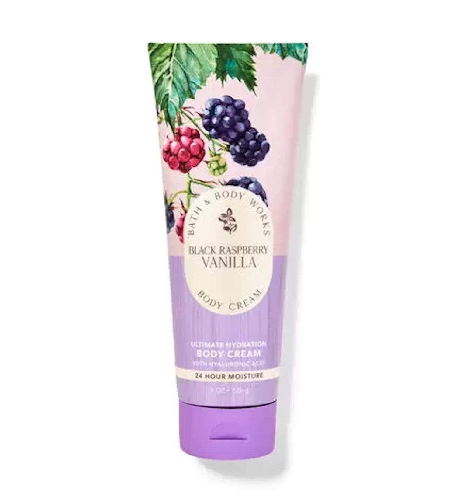 Bath & Body Works Black Raspberry Vanilla Signature Collection Ultra Shea Body Cream 8 Ounce (Black Raspberry Vanilla)