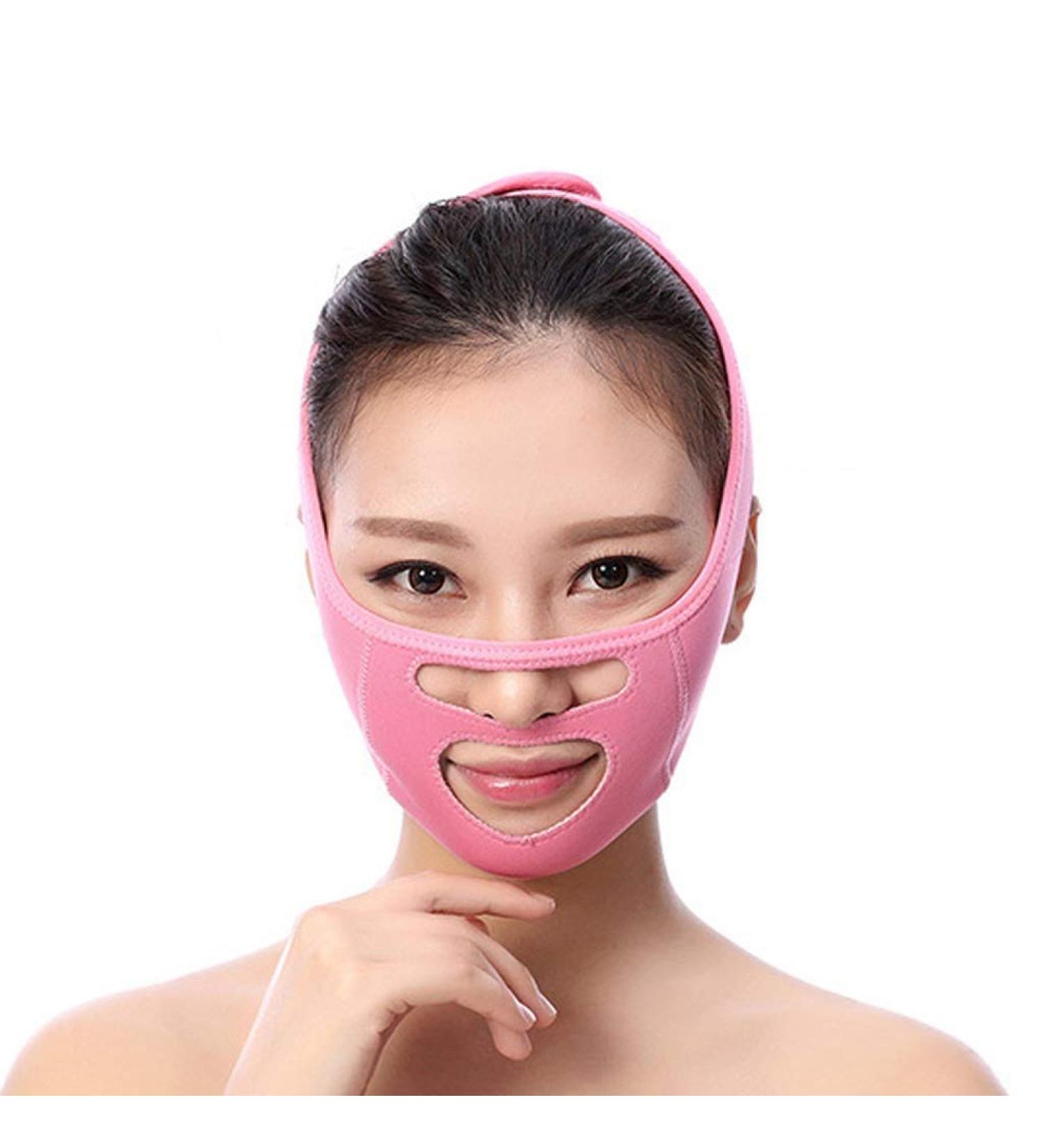 V-Facial Slimming Strap - Anti-Folded Facial Belt for Double Chin & Lifting - Pink Facial Correction Artifact for Beauty & Sleep - Buy Online on GoSupps.com