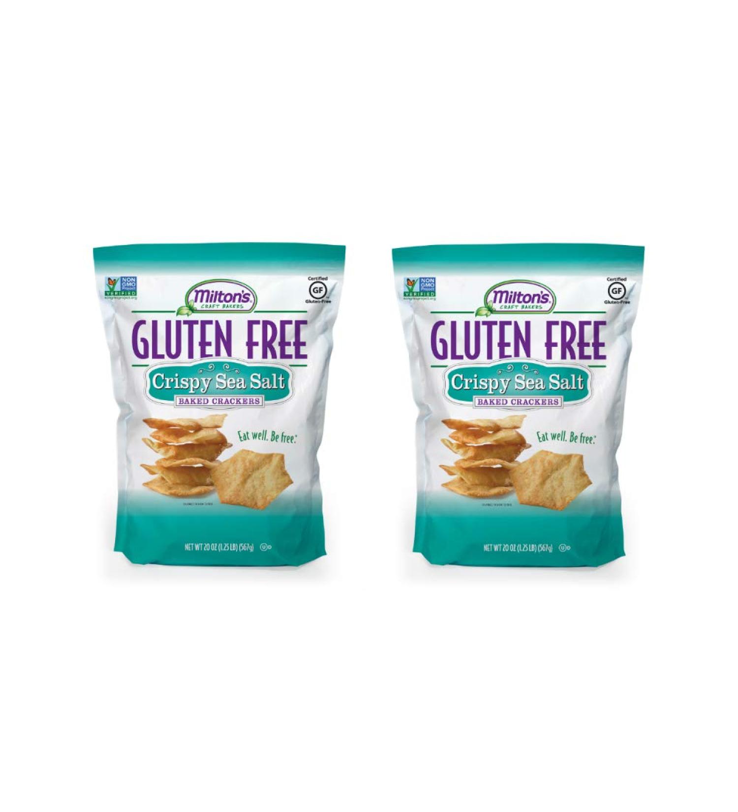 Miltons Gluten Free Crackers - Crispy Sea Salt, 20 oz (Pack of 2) | Gluten-Free Grain Baked Crackers - Buy Online on GoSupps.com