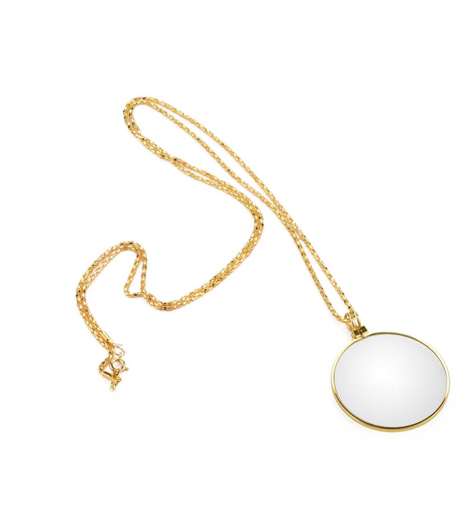 Portable 5x Monocle Hanging Magnifying Glass - Gold Lens for Reading & Hobbies | International Shipping - Buy Online on GoSupps.com