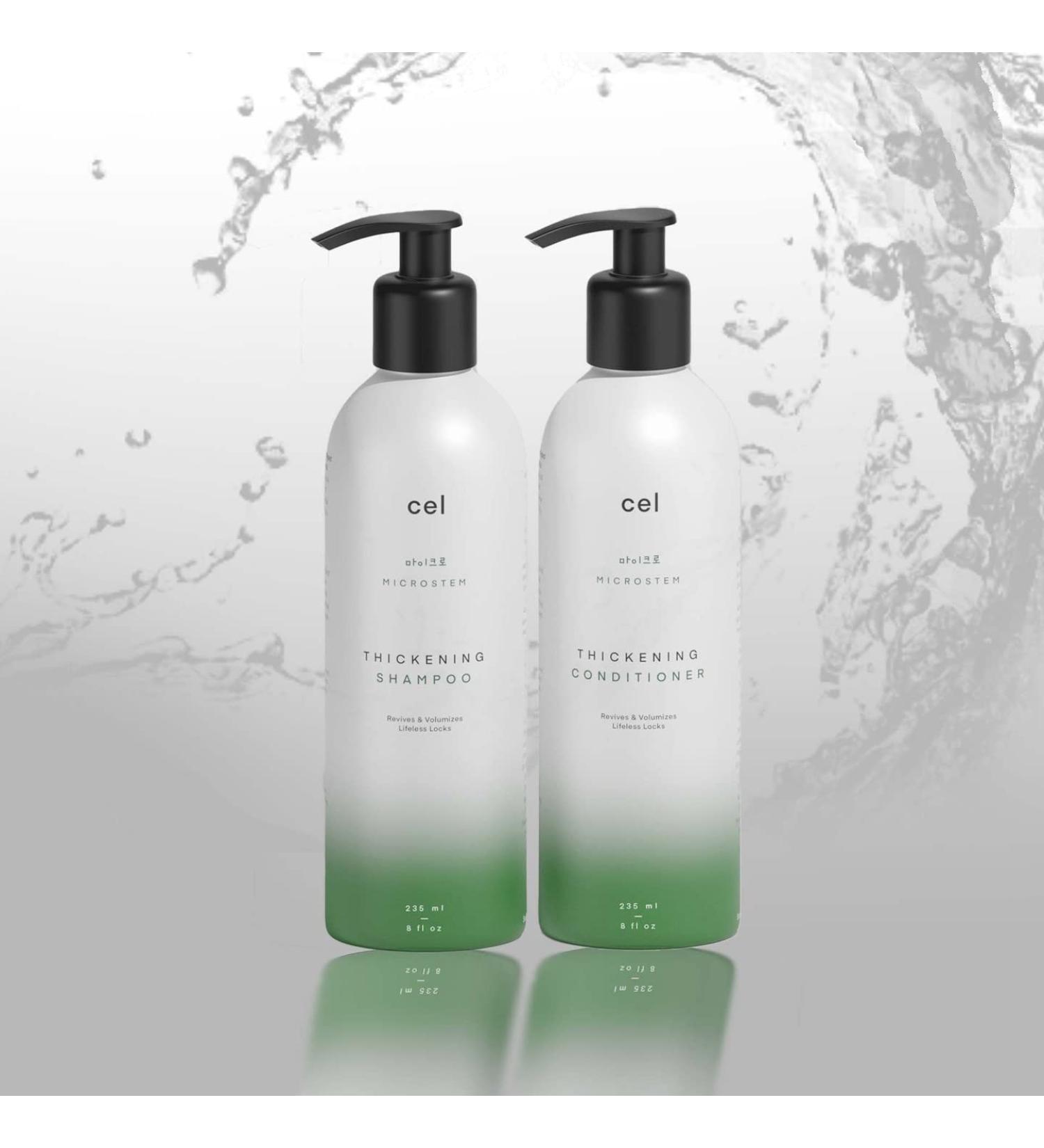 Cel Microstem Natural Hair Thickening Shampoo & Conditioner Set - 8 fl oz (2 Pack) | Stem Cell Anti Thinning Formula with Biotin | Sulfate & Paraben Free | For Men & Women - Buy Online on GoSupps.com
