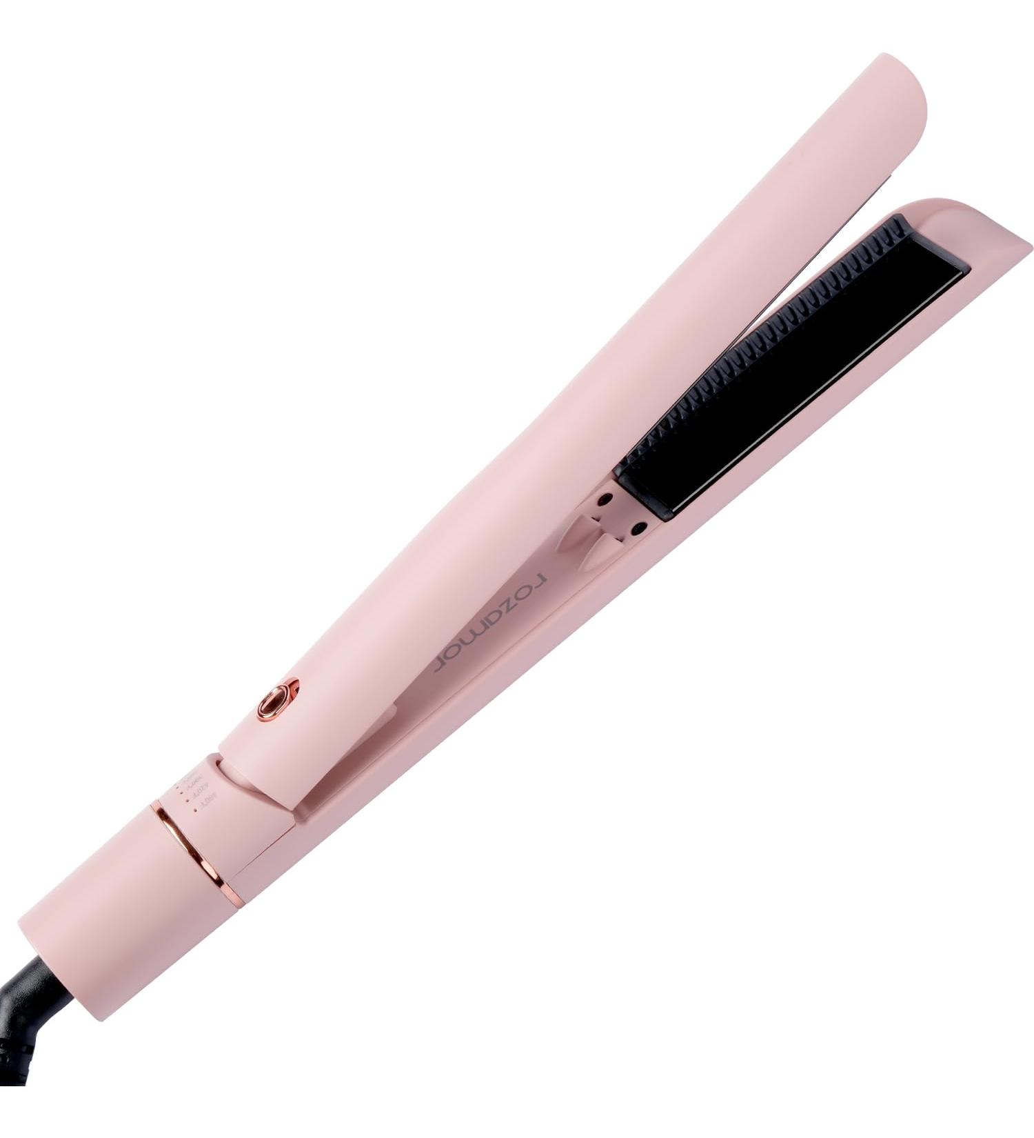 Buy 2-in-1 Hair Straightener & Curler - Pink Titanium Flat Iron with Anti-Scald Infrared Technology | International Shipping Available - Buy Online on GoSupps.com
