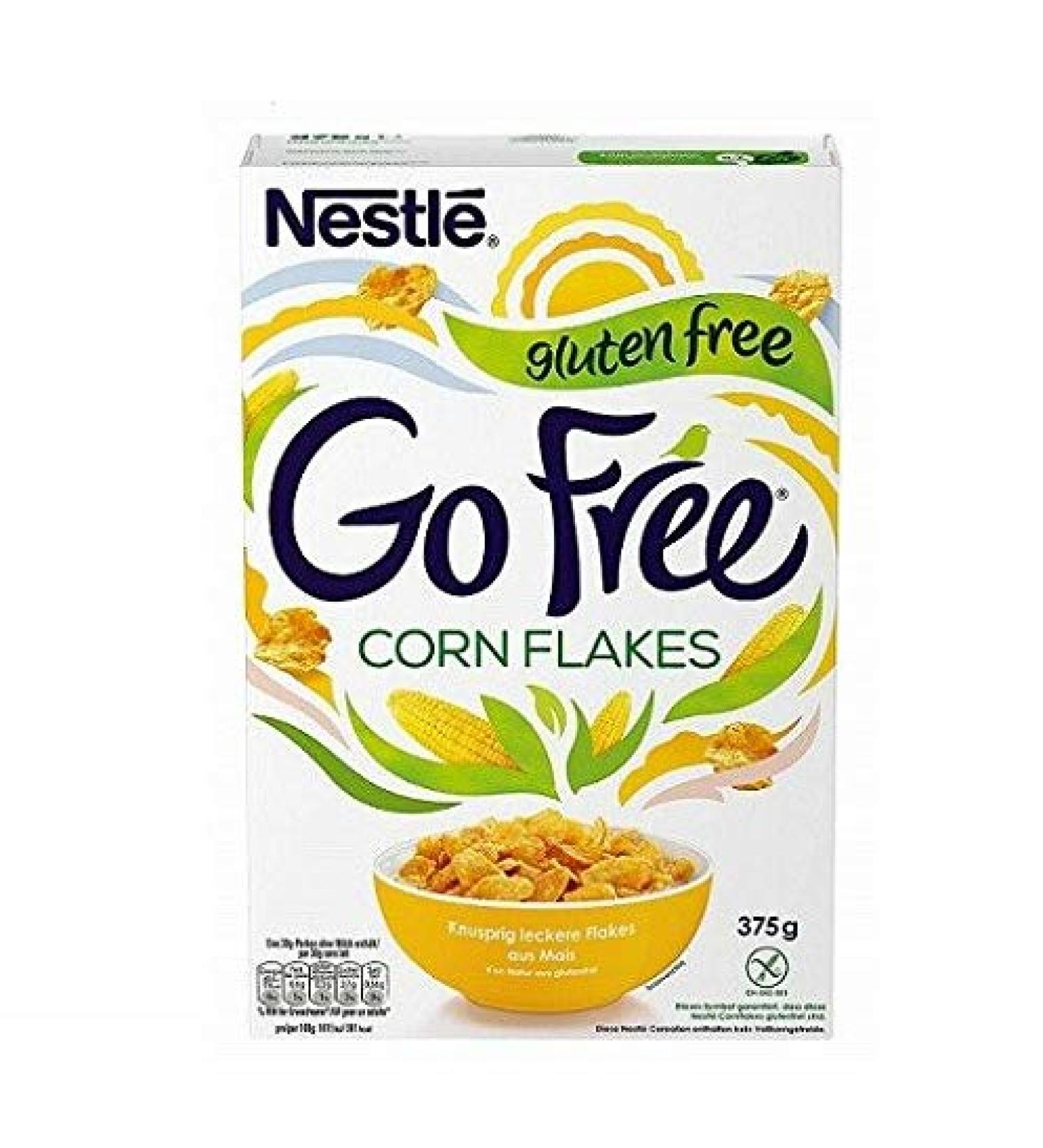 Nestl GO FREE Corn Flakes glutenfree corn flakes cereal milk & yogurt 375 g