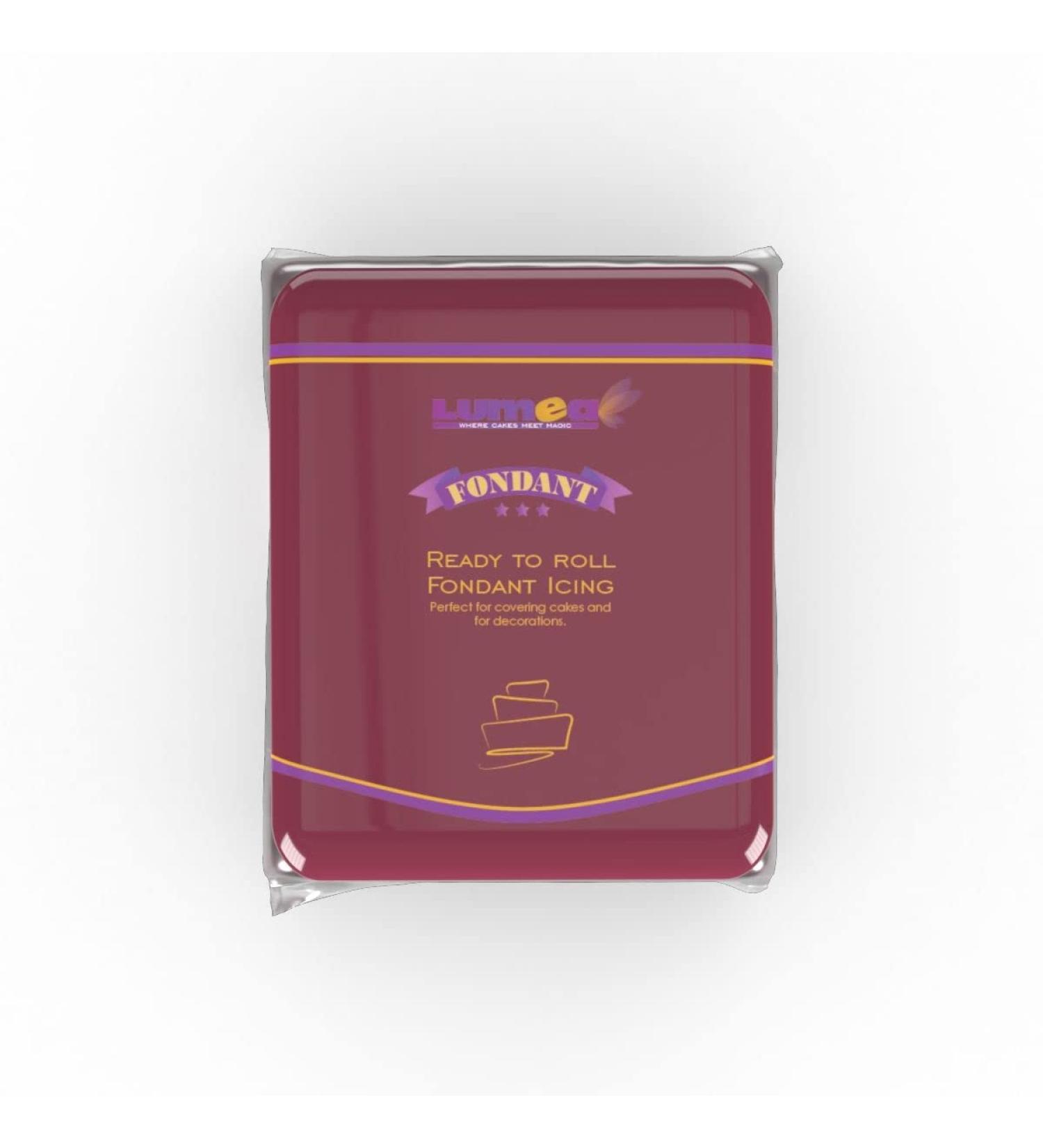 Dekozauber24 Premium Fondant 250g 19 colors rolled fondant soft and flexible cake decoration (burgundy)