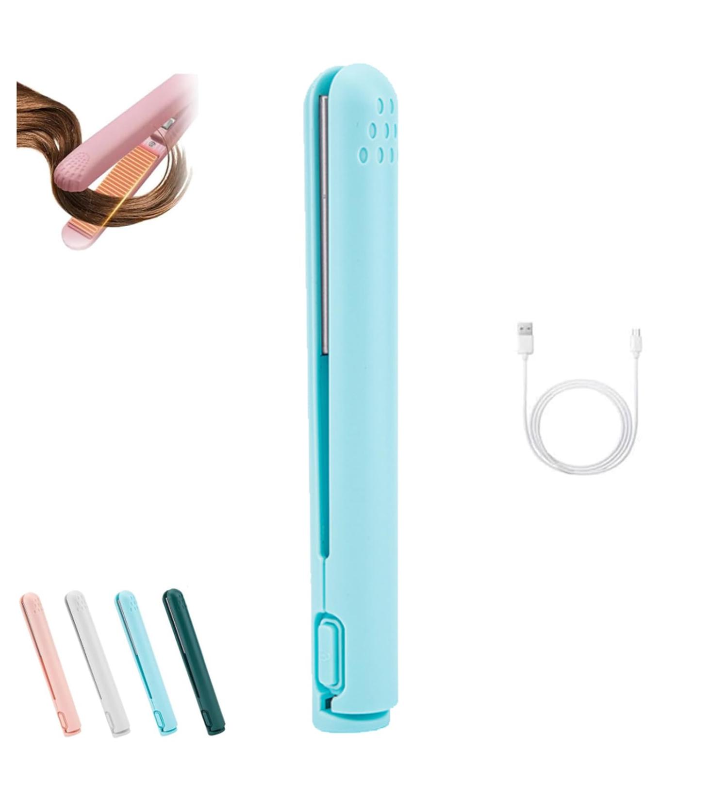 Mini Dual-Purpose Curling Iron Ceramic Mini Hair Curler Portable Mini Curling Iron Travel USB Rechargeable Curling Wand Mini Dual-Purpose Curling Iron for Short Hair (Blue) - Buy Online on GoSupps.com