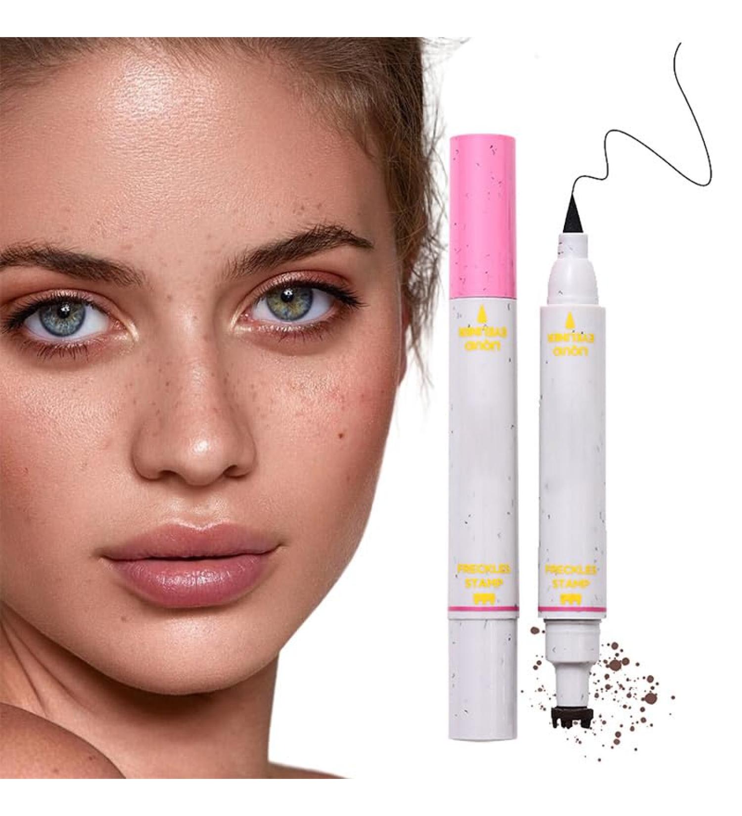 Faux Beauty Mark Stamp Durable Dot Face Pen - Waterproof 2-in-1 Faux Freckles & Eyeliner Long-Lasting Natural Look for Women and Girls Skin Beauty - Buy Online on GoSupps.com