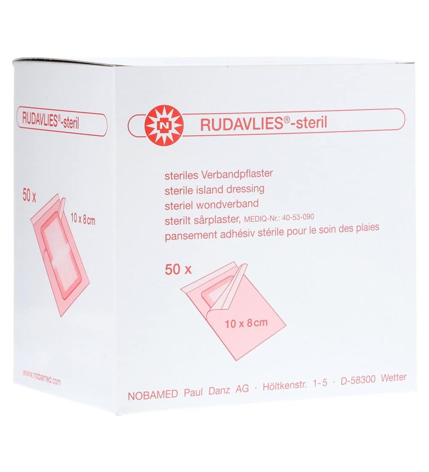 Rudavlies Steril Plaster for Wound Care - 10 cm x 8 cm (50 Pieces) | International Shipping Available - Buy Online on GoSupps.com