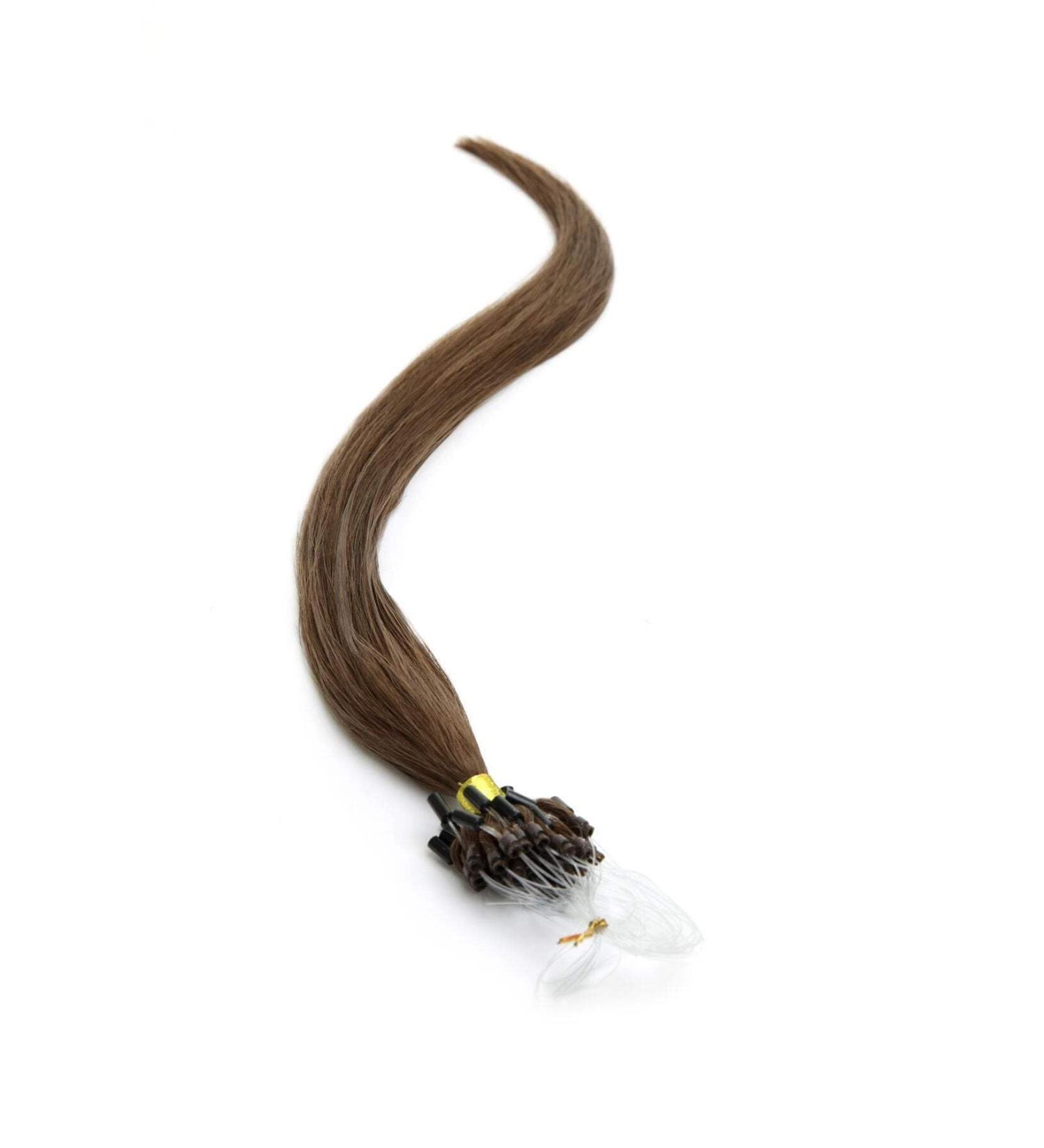 Micro Ring/Micro Loop/Micro Bead Hair Extensions 22" Sunkissed Brown (6) American Pride