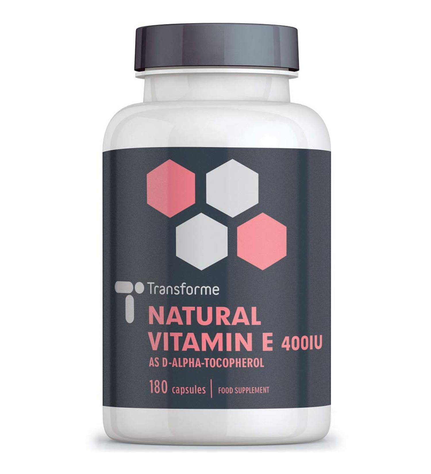 Transforme Vitamin E 400iu Softgels - 180ct Natural D-Alpha Tocopherol for Higher Absorption - 6 Month Supply - Buy Online on GoSupps.com