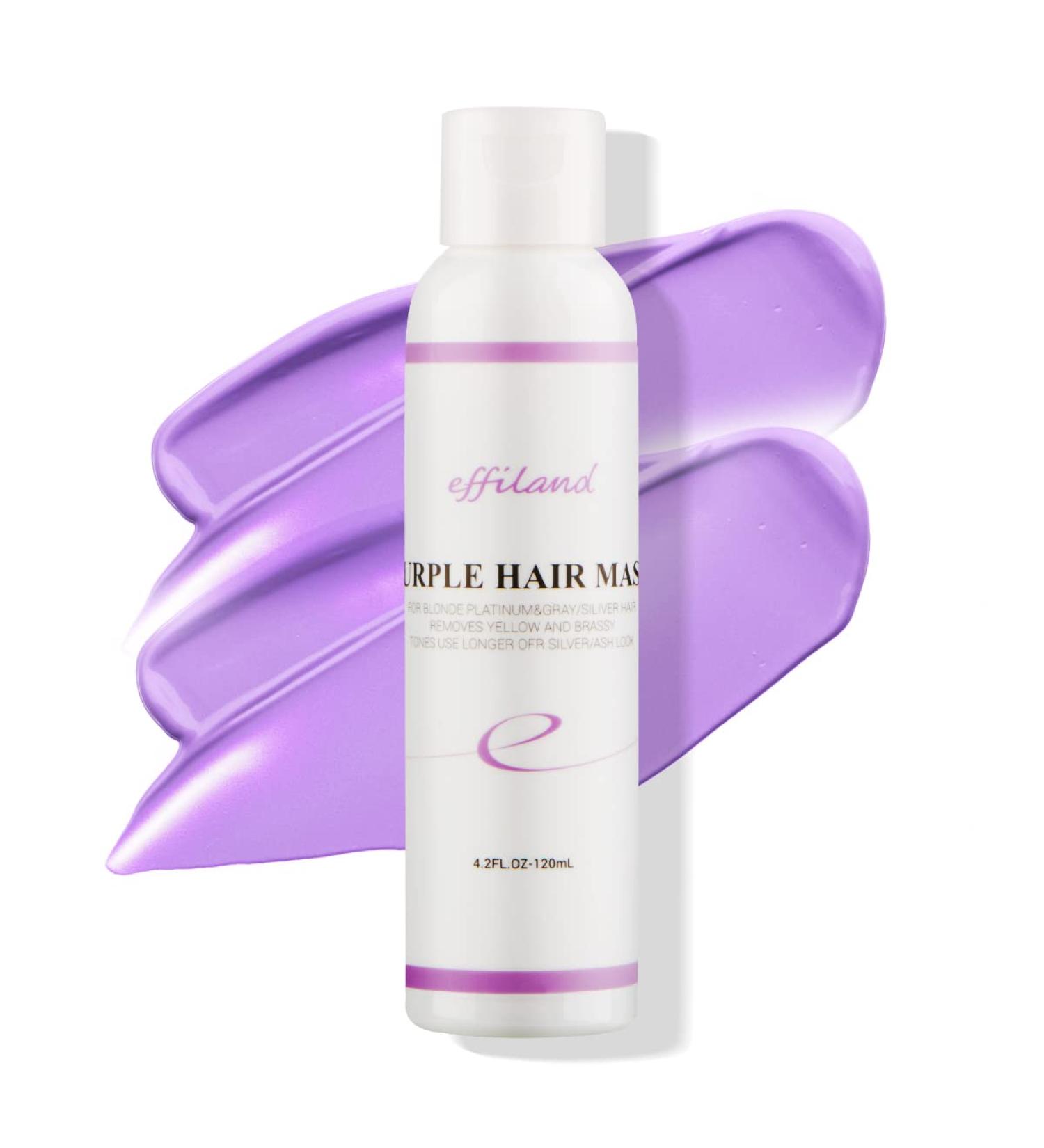 EFFILAND Purple Hair Mask - Neutralize Yellow/Orange Brassiness for Blonde, Platinum, Bleached, Silver, Gray Hair - Buy Online on GoSupps.com